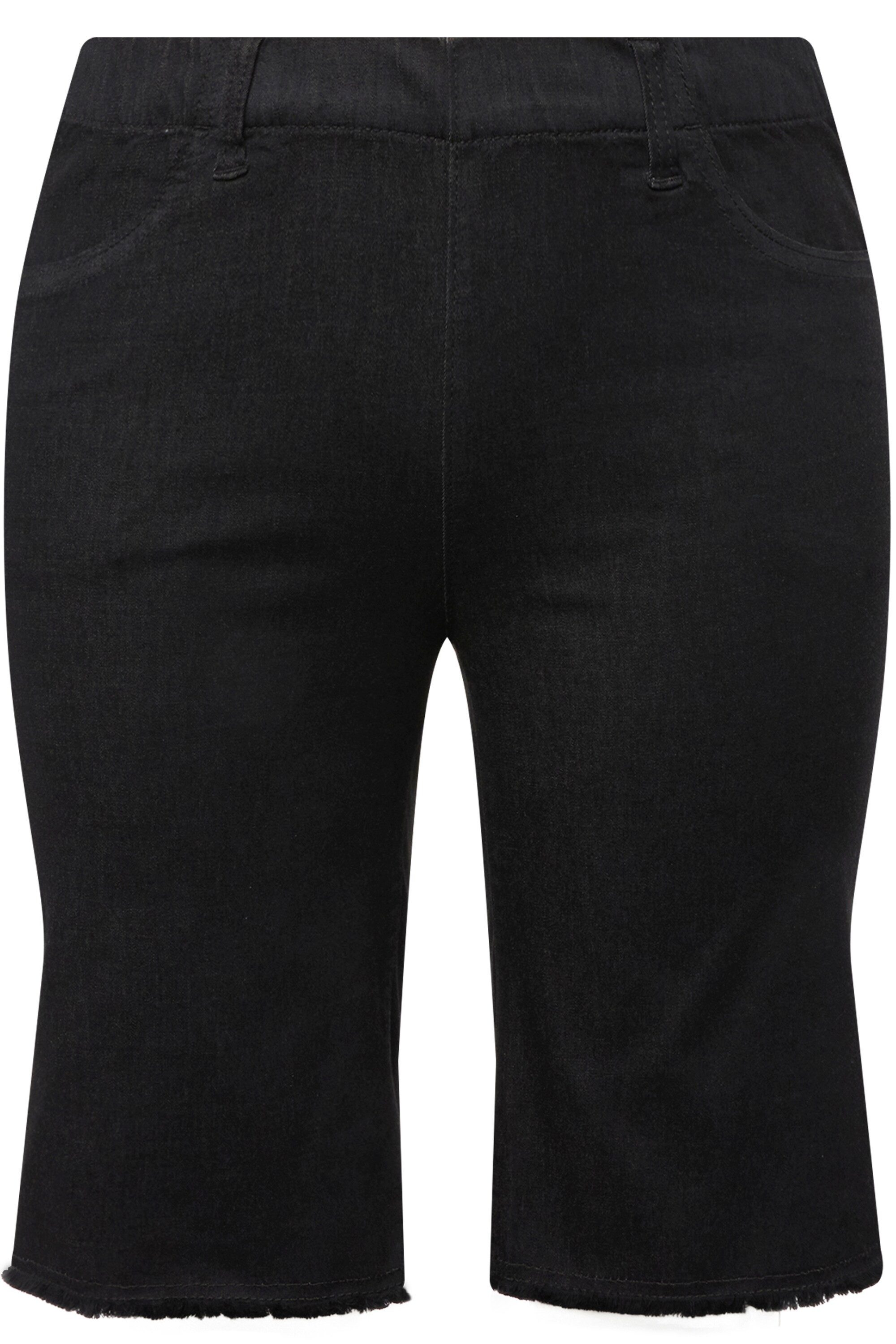 Ulla Popken Bermudas Bermuda Fransensaum Elastikbund günstig online kaufen