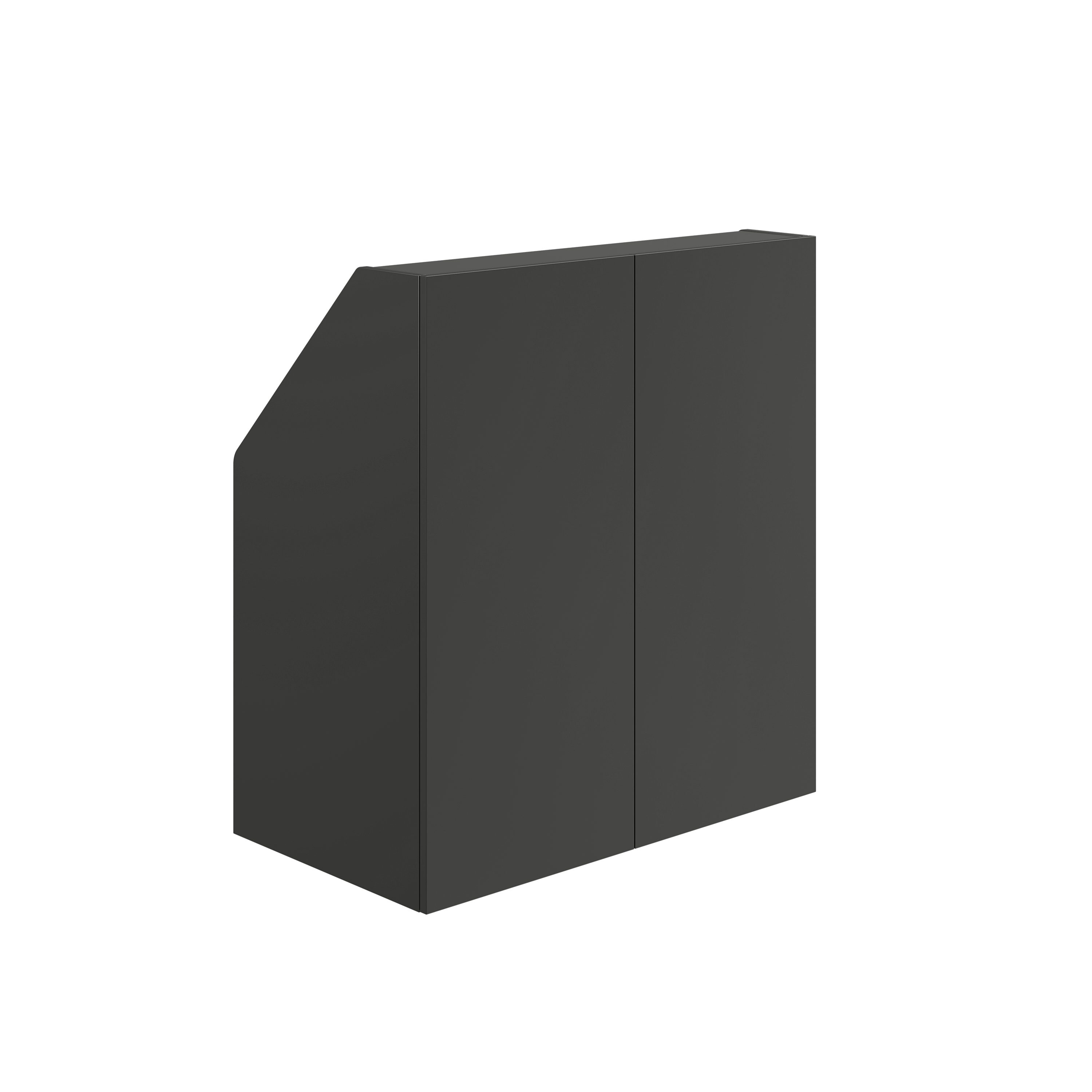 Bellamio Regal Aland Dachschrägenregal 45 Grad-Winkel, Weiß, 90 cm breit mit 2 Türen, verfügbar mit & ohne Türen