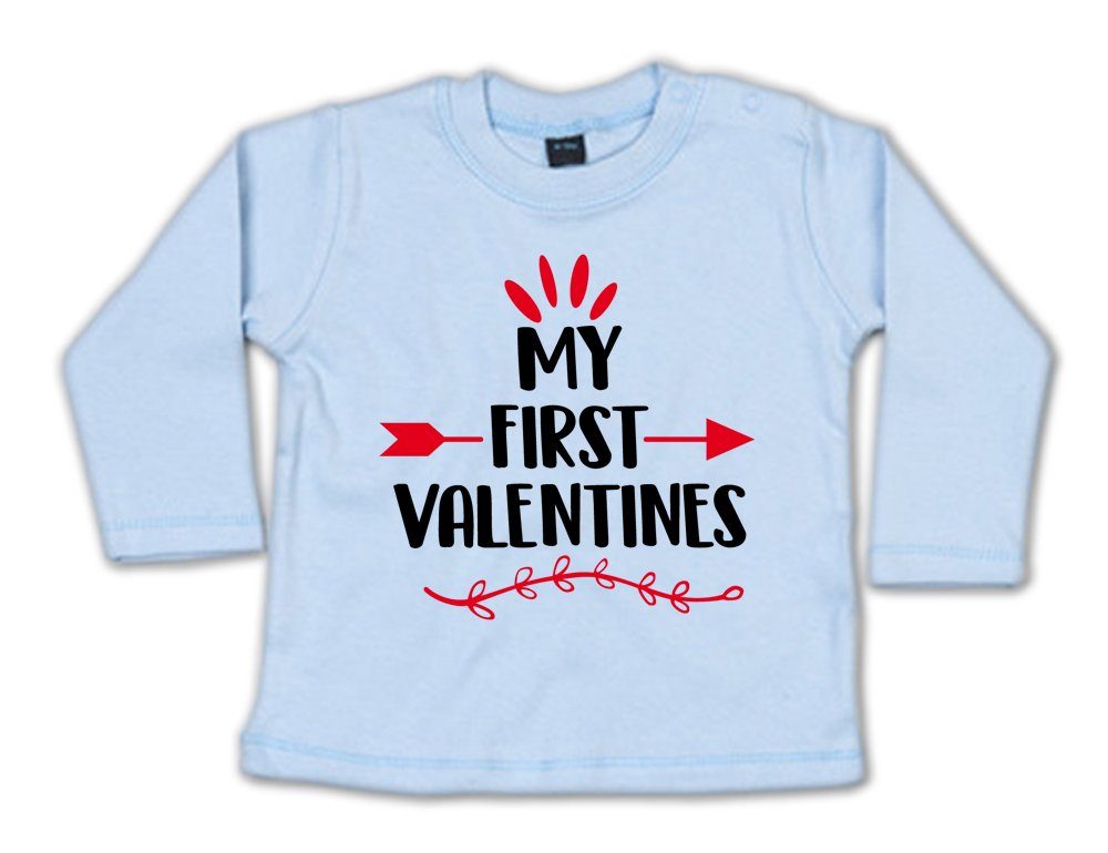 G-graphics Longsleeve My first Valentines Baby Sweater, Baby Longsleeve T, mit Spruch / Sprüche, mit Print / Aufdruck, Geschenk zu jedem Anlass, Geschenk zum Valentinstag