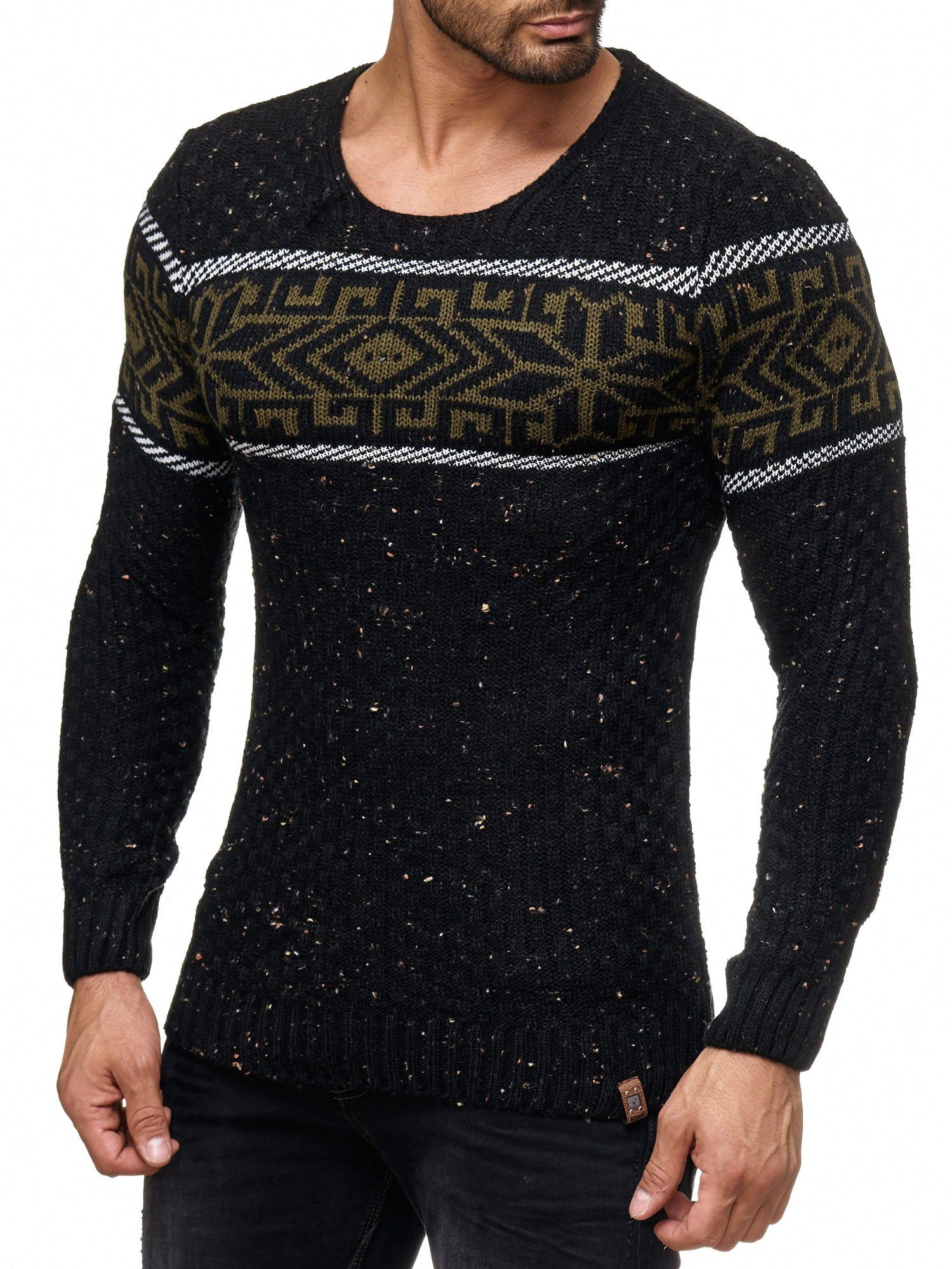 Reslad Strickpullover Herren Strickpullover Rundhals Norwegerpullover Herre günstig online kaufen