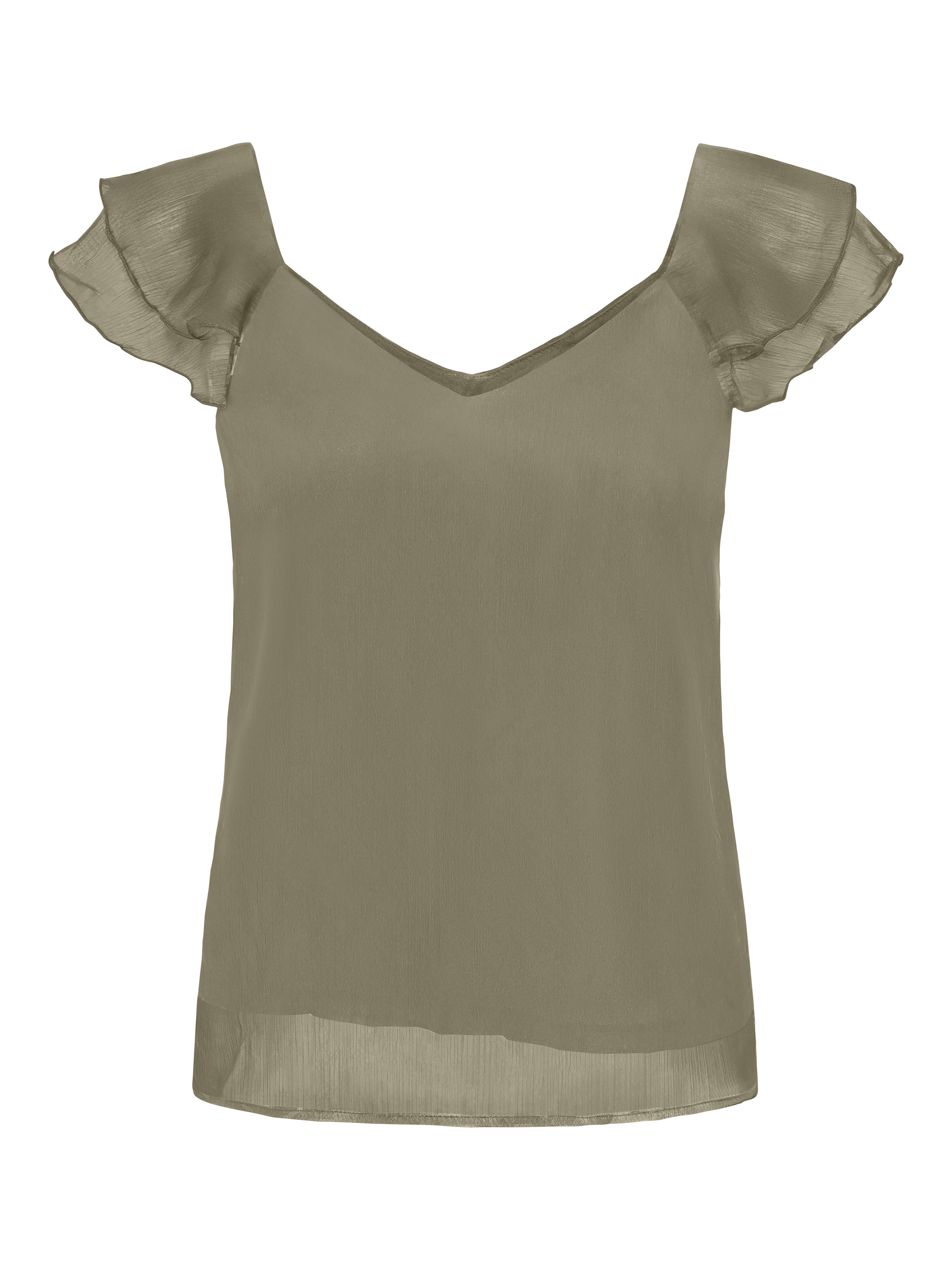 ONLY Blusenshirt ONLASTA LIFE CAPSLEEVE V-NECK TOP PTM günstig online kaufen