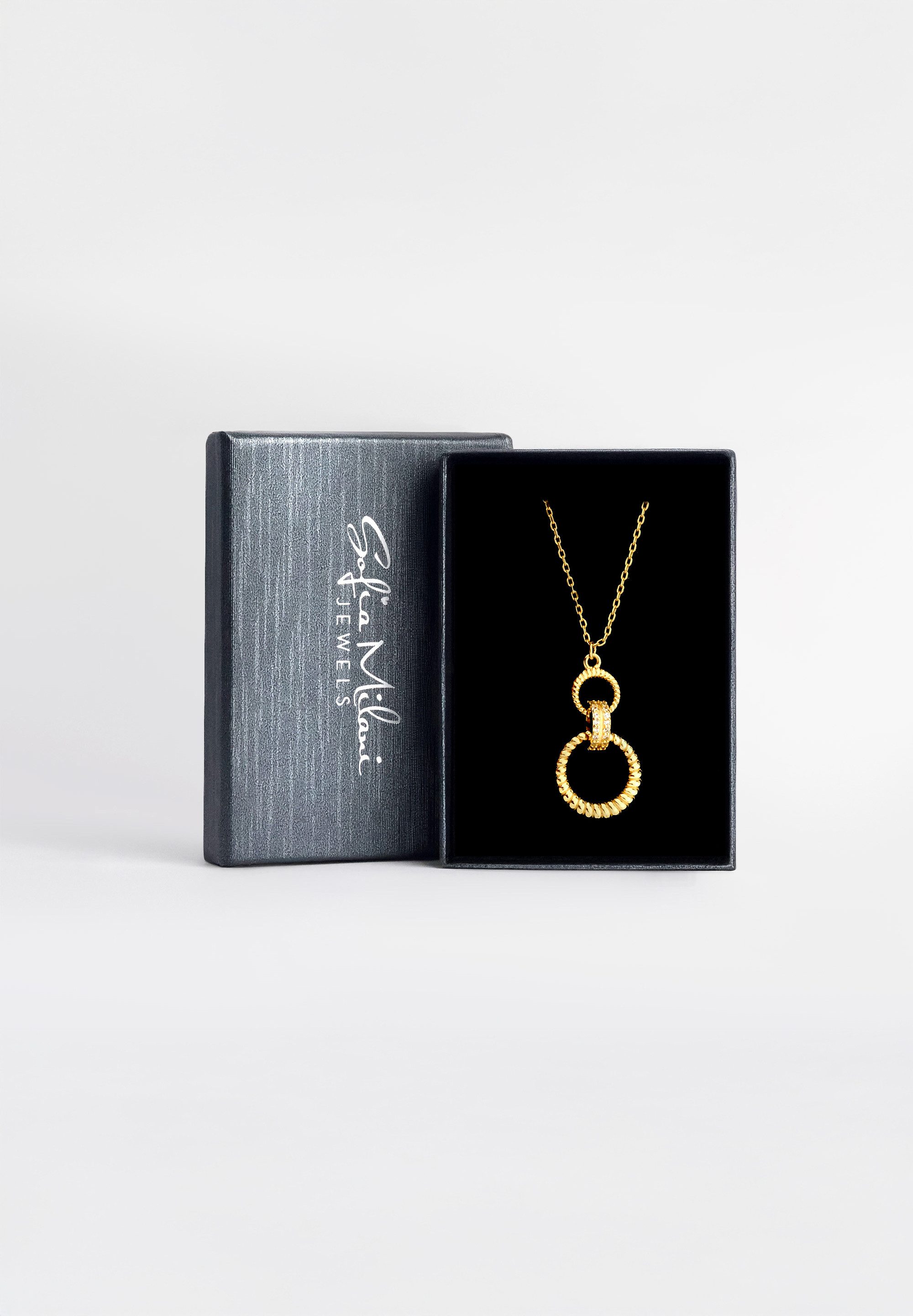 Sofia Milani Kette mit Anhänger Kreis Stab, 925 Silber Damen Schmuck - N0806