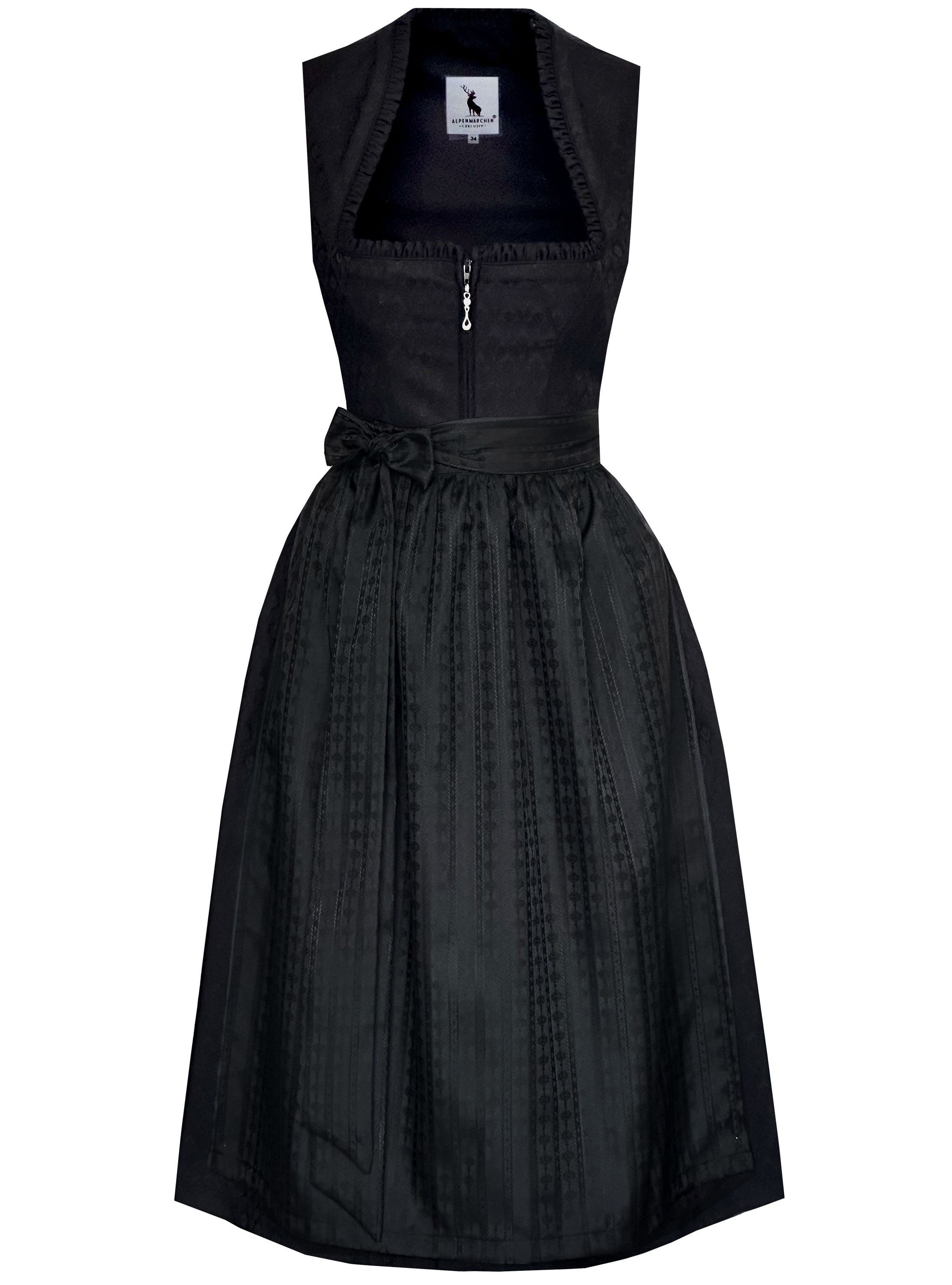 Dirndl Midi Dirndl Miranda in schwarz - ALM1066