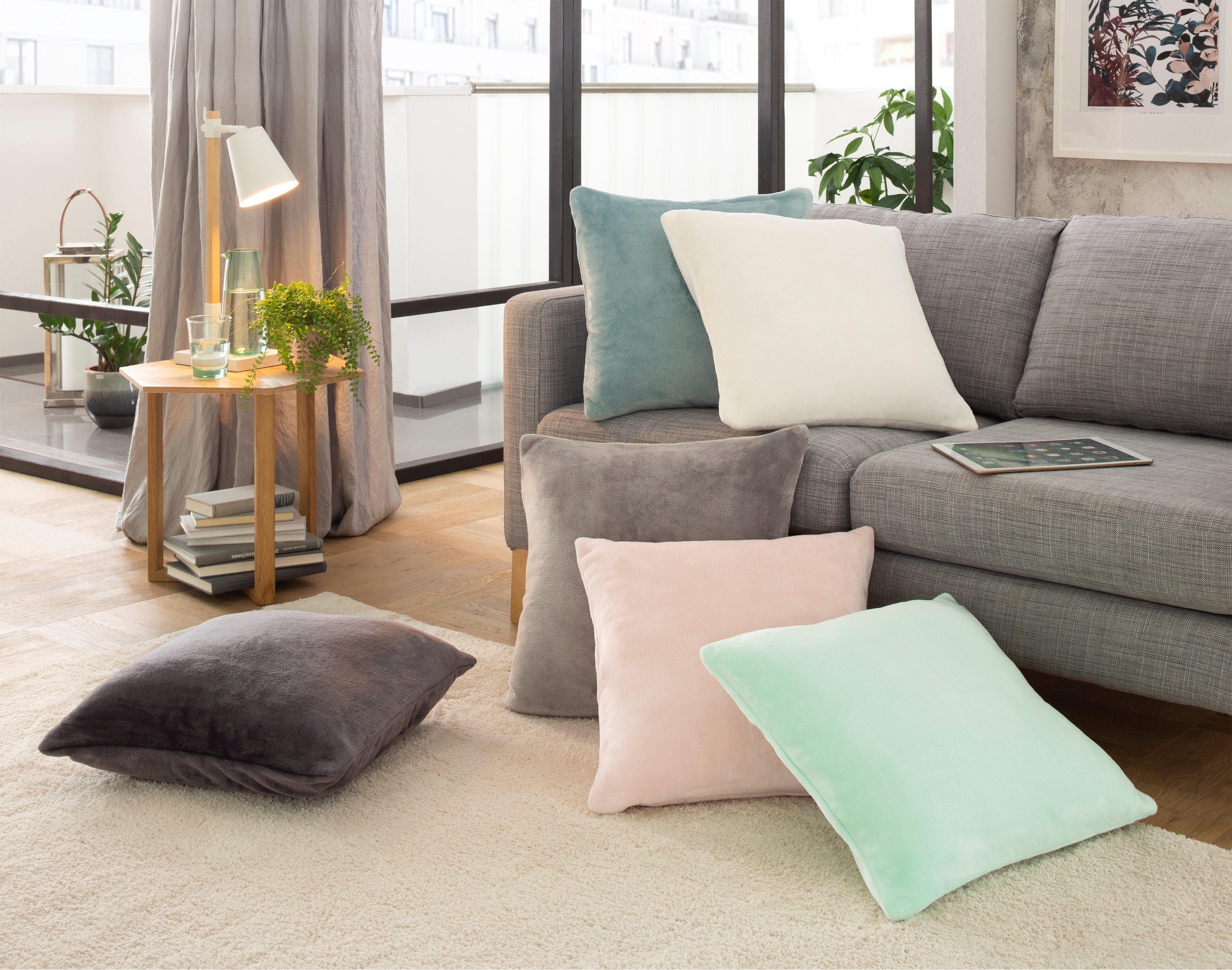OTTO home Dekokissen Jil, aus super weichem Kuschelfleece, Kissenhüllen ohne Füllung, 2 Stück