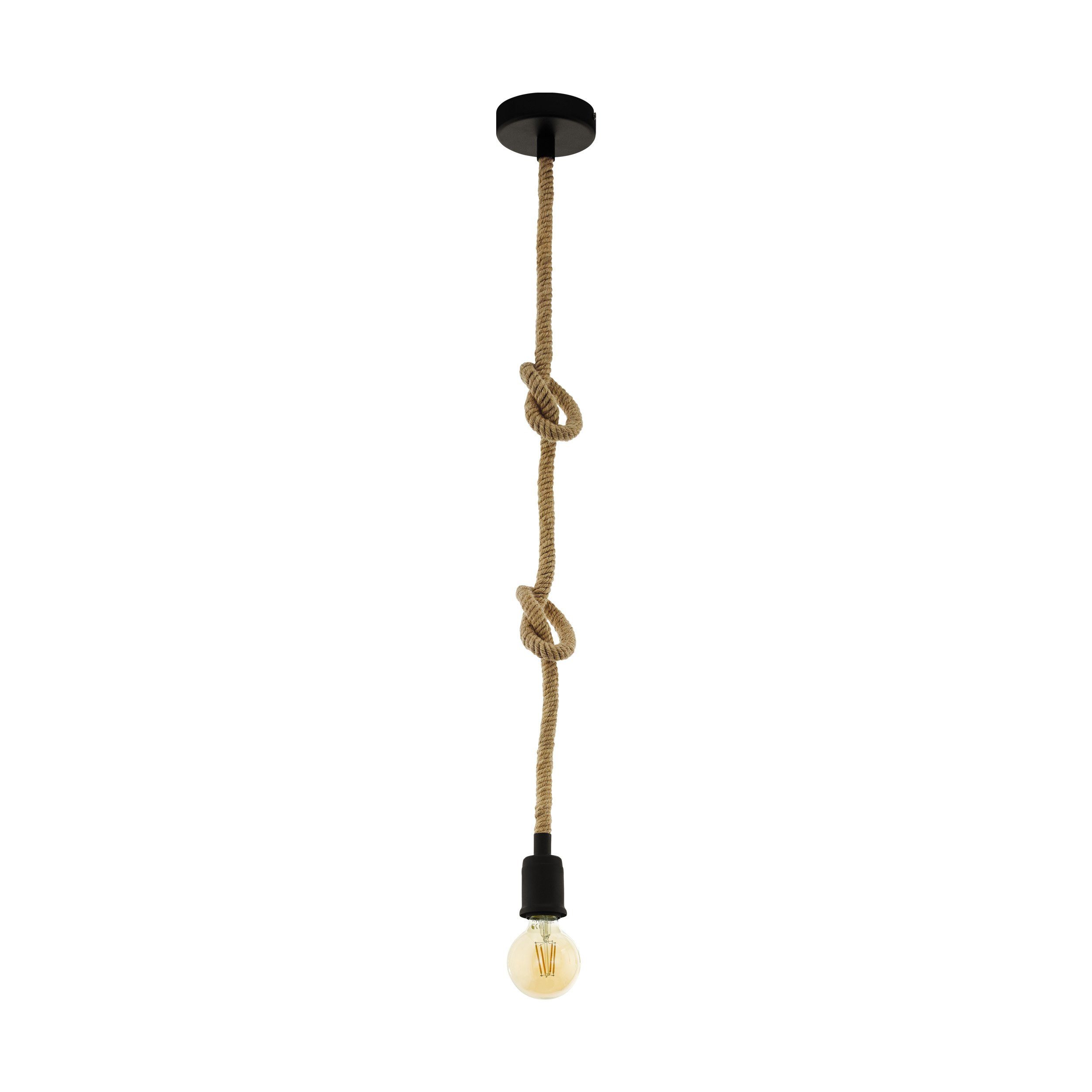 EGLO LED-Hängeleuchte Rampside, Leuchtmittel exklusive, Hängeleuchte - H138 x Ø11 cm - schwarz - 1X28W exkl.