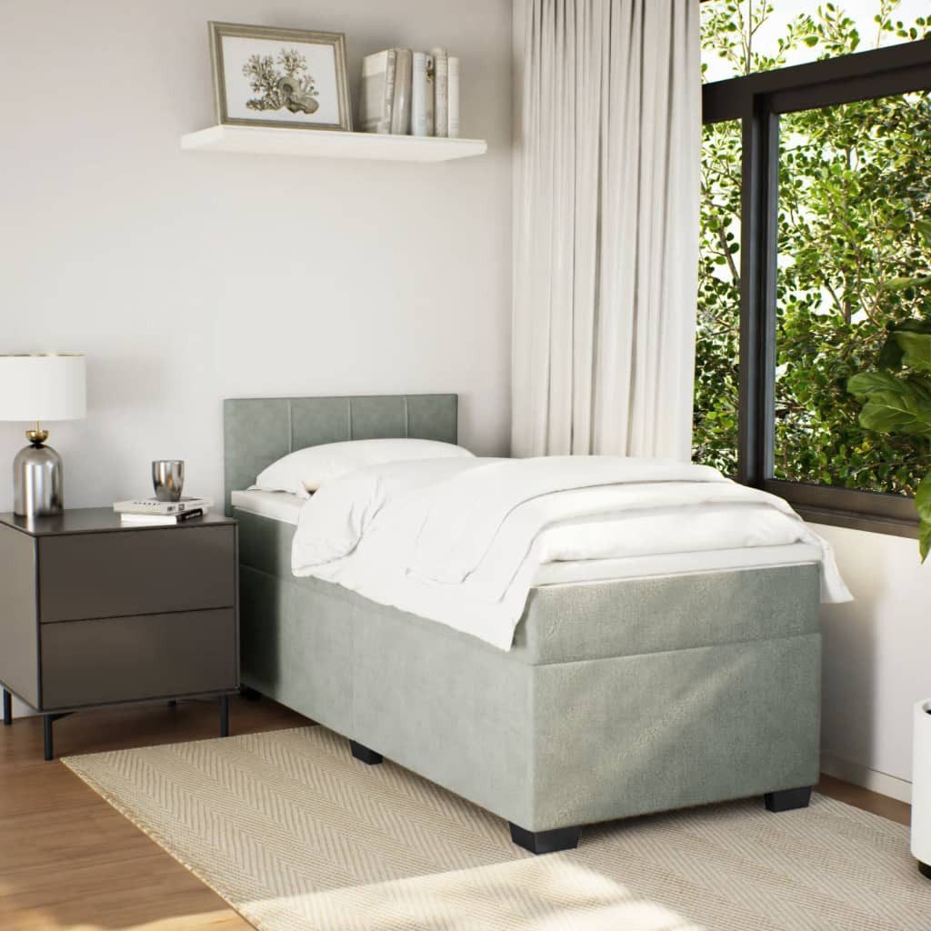 vidaXL Bett Boxspringbett mit Matratze Hellgrau günstig online kaufen