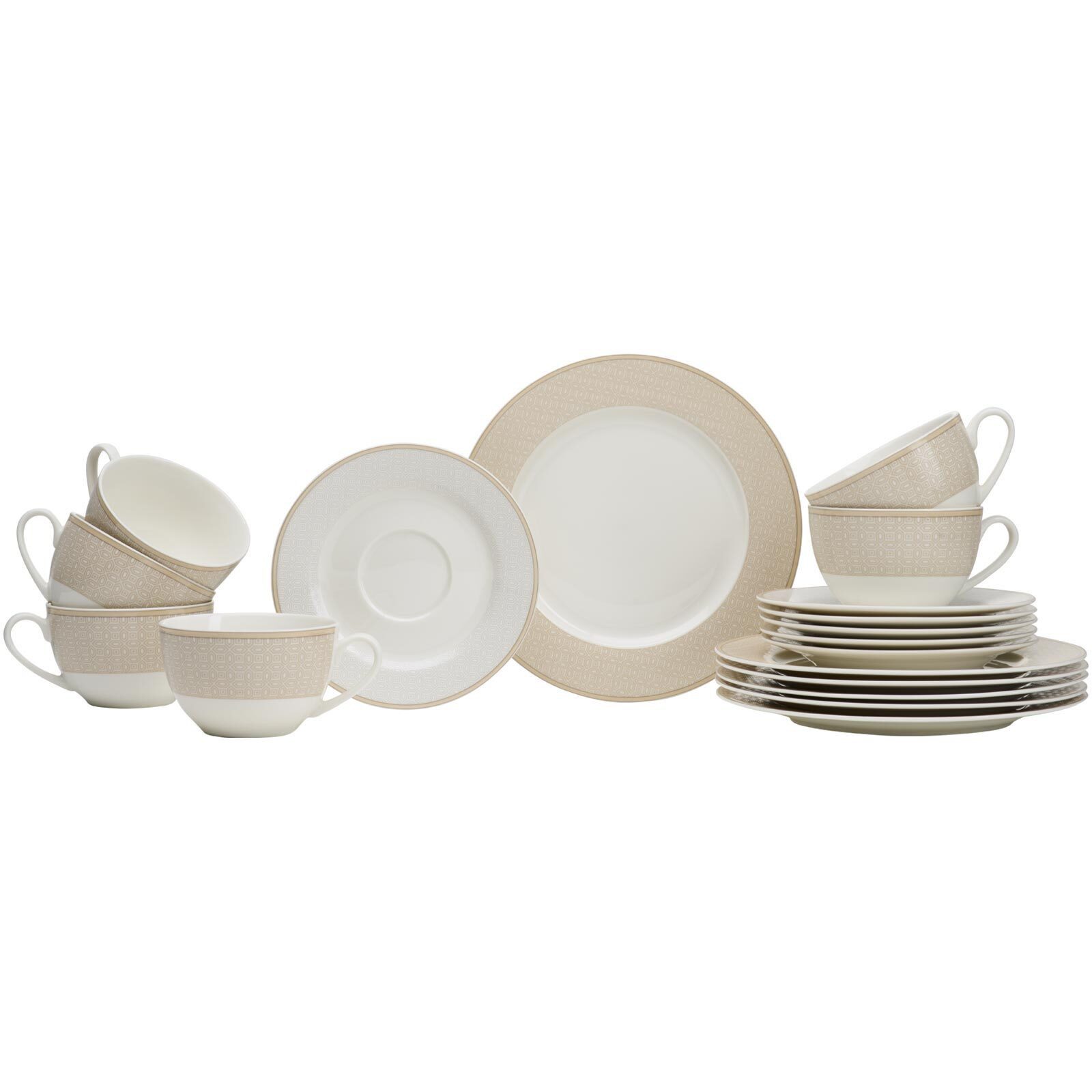Ritzenhoff & Breker Kaffeeservice Geo Kaffeeservice 18er Set (18-tlg), 6 Personen, Porzellan