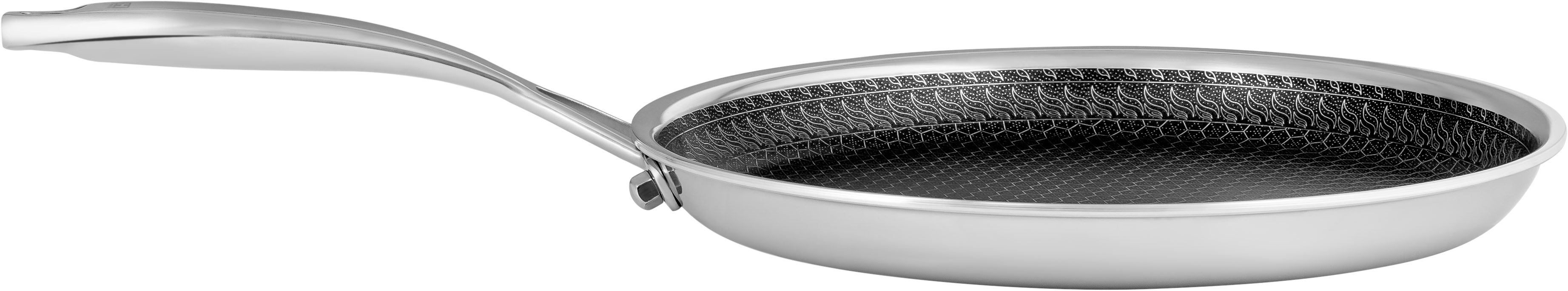 HENSSLERS Crêpepfanne HENSSLERS Crêpe- und Frühstückspfanne 26 cm, Edelstahl (1-tlg), Omlet-Pfanne mit Wabenstruktur