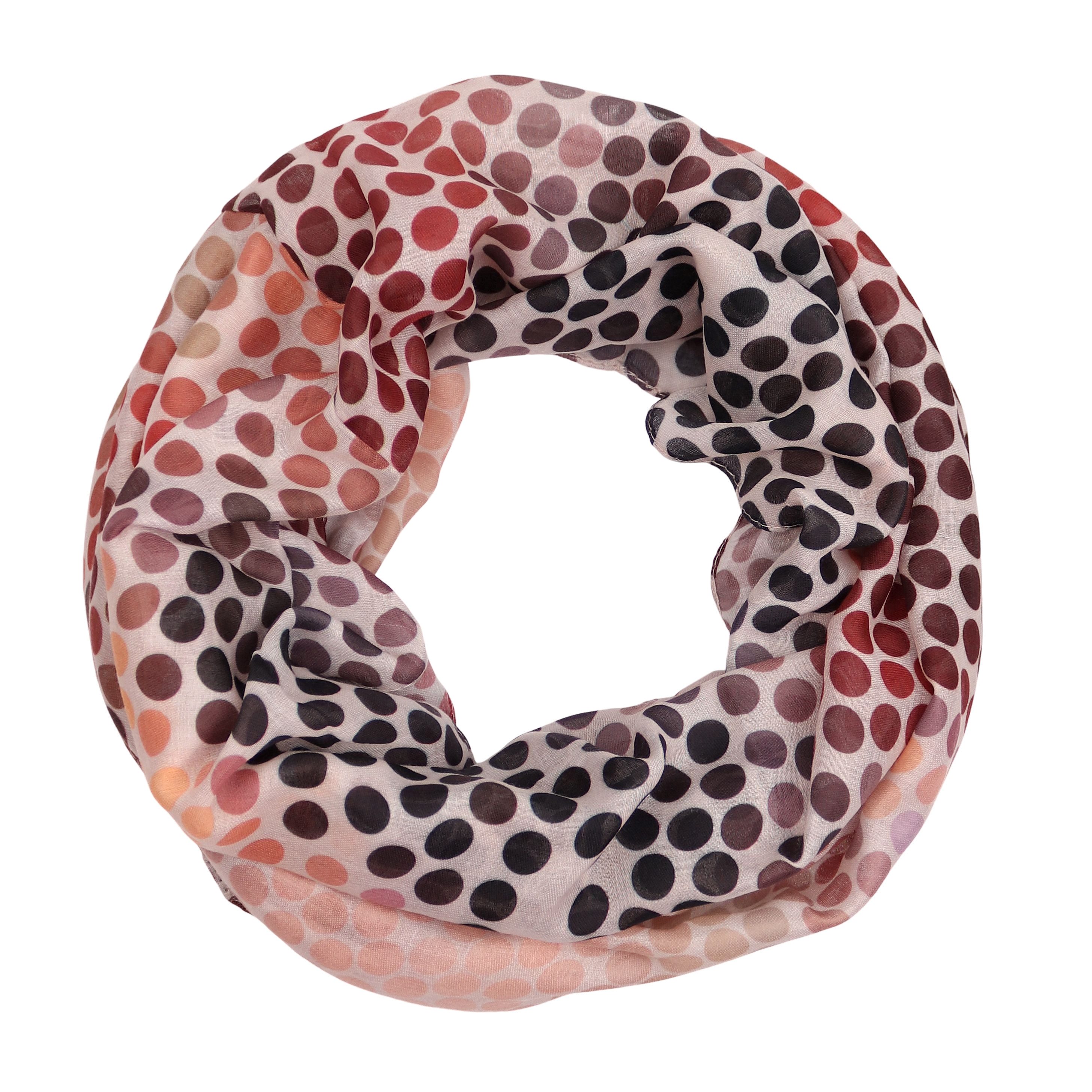 MIRROSI Loop Damen Schal Weich aus 100% Viskose Groß, Schlauchschal, Punktenmuster, (ca.60x80cm; zweimal um den Hals wickelbar), Damen Halstuch Stola ideal für Frühling,Sommer, Herbst oder Winter