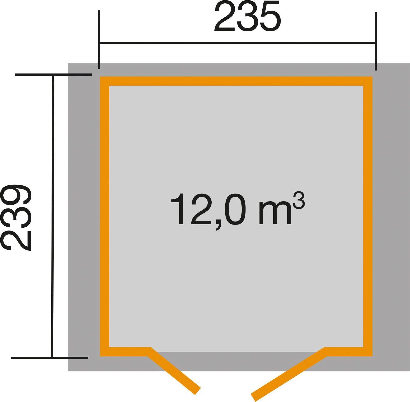 A, BxT: 224 Gartenhaus Außen Wetterschutzfarbe lasiert 280x263 weka cm, schwedenrot in