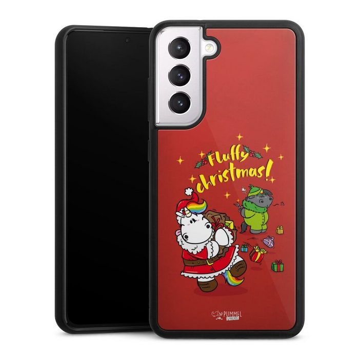 DeinDesign Handyhülle Pummeleinhorn Fluffy Christmas Red Samsung Galaxy S21 FE Gallery Case Glas Hülle