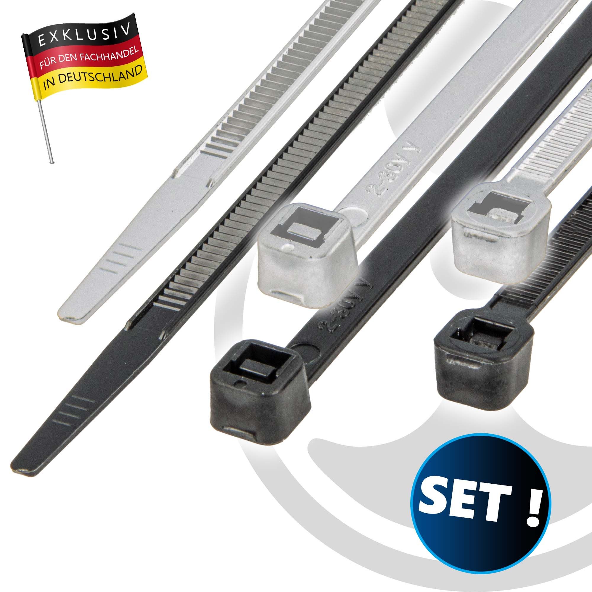 MASTERPROOF PROFESIONAL Kabelbinder Kabelbinder-Set 30-teilig 4,8 mm x 290 mm, UV-beständig