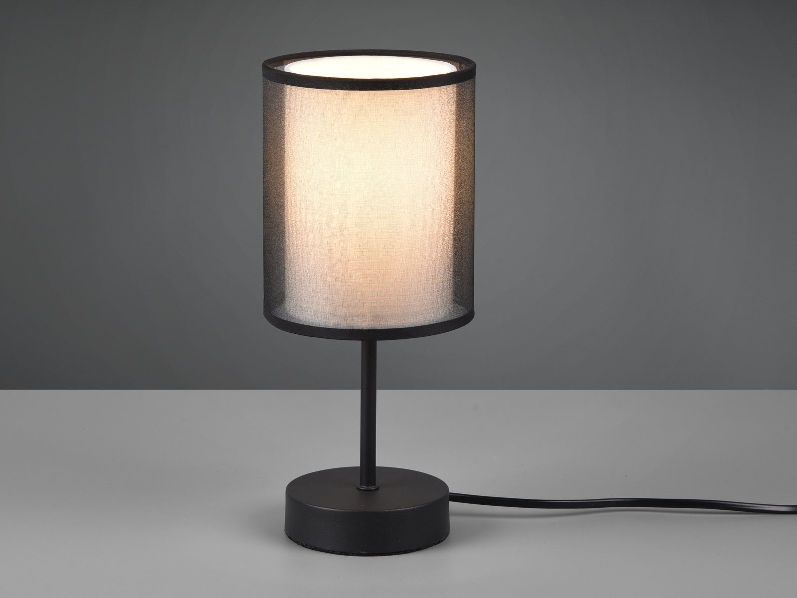 TRIO Leuchten LED Nachttischlampe mit Stoffschirm & E14 LED, Höhe 28cm, dimmbar, LED wechselbar, Warmweiß, kleine Tischlampe, Organza Lampenschirm, Tischleuchte – Bild 3 von 5