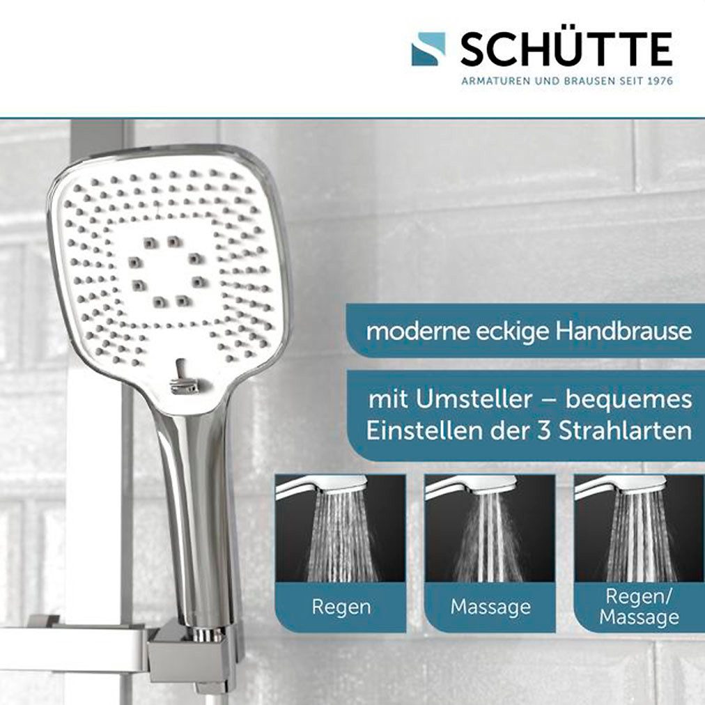 Schütte Stangenbrause-Set RAVENNA, Höhe 65 cm, 3 Strahlart(en), 1 tlg., 3-fach verstellbar / Antikalk / wassersparend