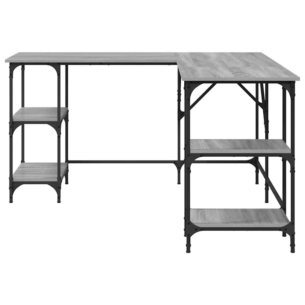 vidaXL Schreibtisch Schreibtisch Grau Sonoma 139x139x75 cm Holzwerkstoff