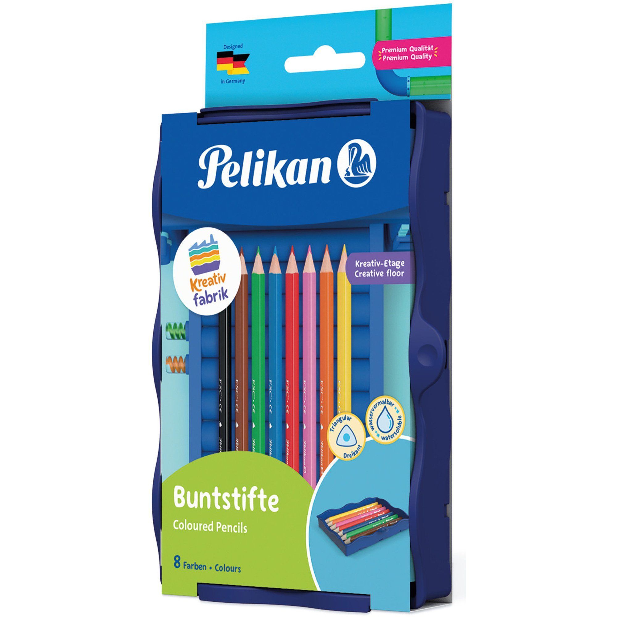 Kreativfabrik Pelikan BSD/8 Druckkugelschreiber Pelikan Buntstifte in sortiert