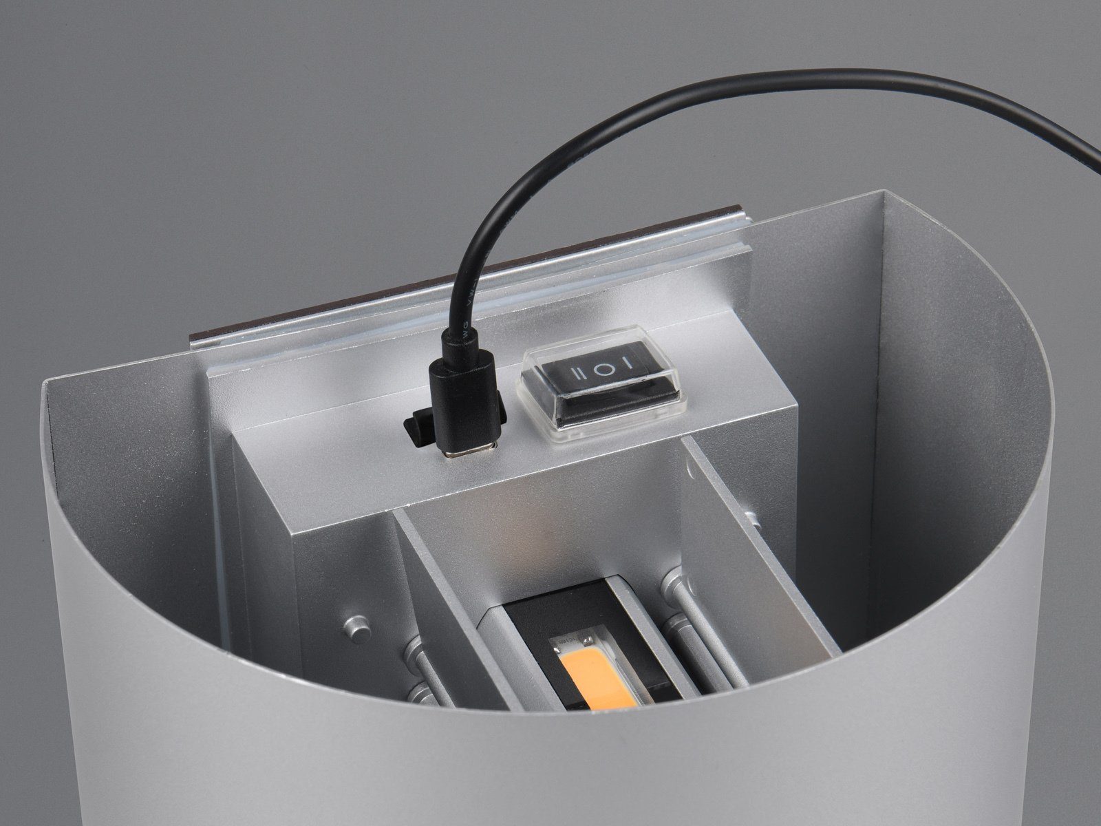 Reality Leuchten LED Außen-Wandleuchte, Bewegungsmelder, LED fest integriert, Warmweiß, Akku ohne Strom-anschluss kabel-los innen mit Bewegungsmelder, H: 10cm
