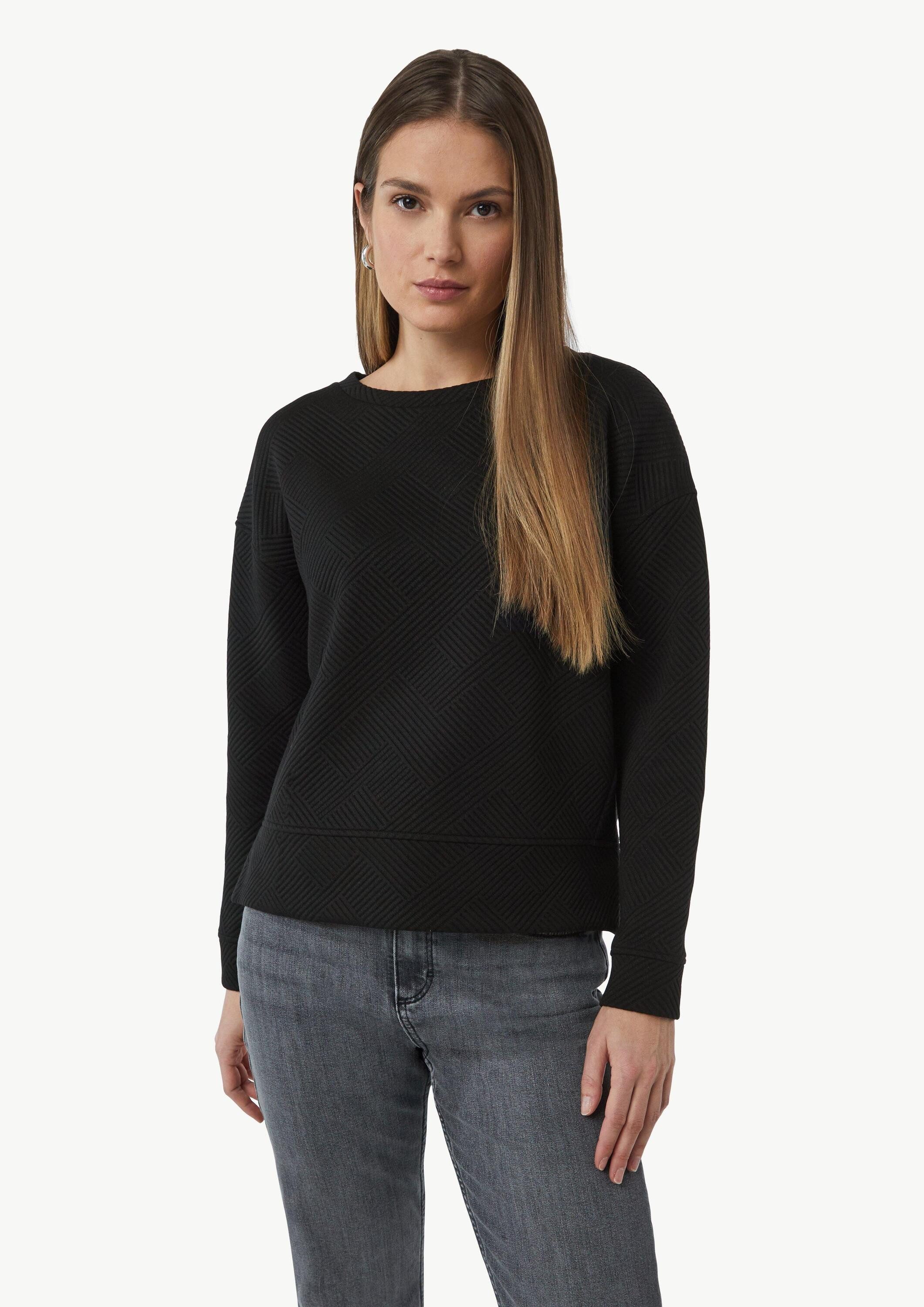comma Sweatshirt Sweatshirt Feines Sweatshirt mit Musterstruktur