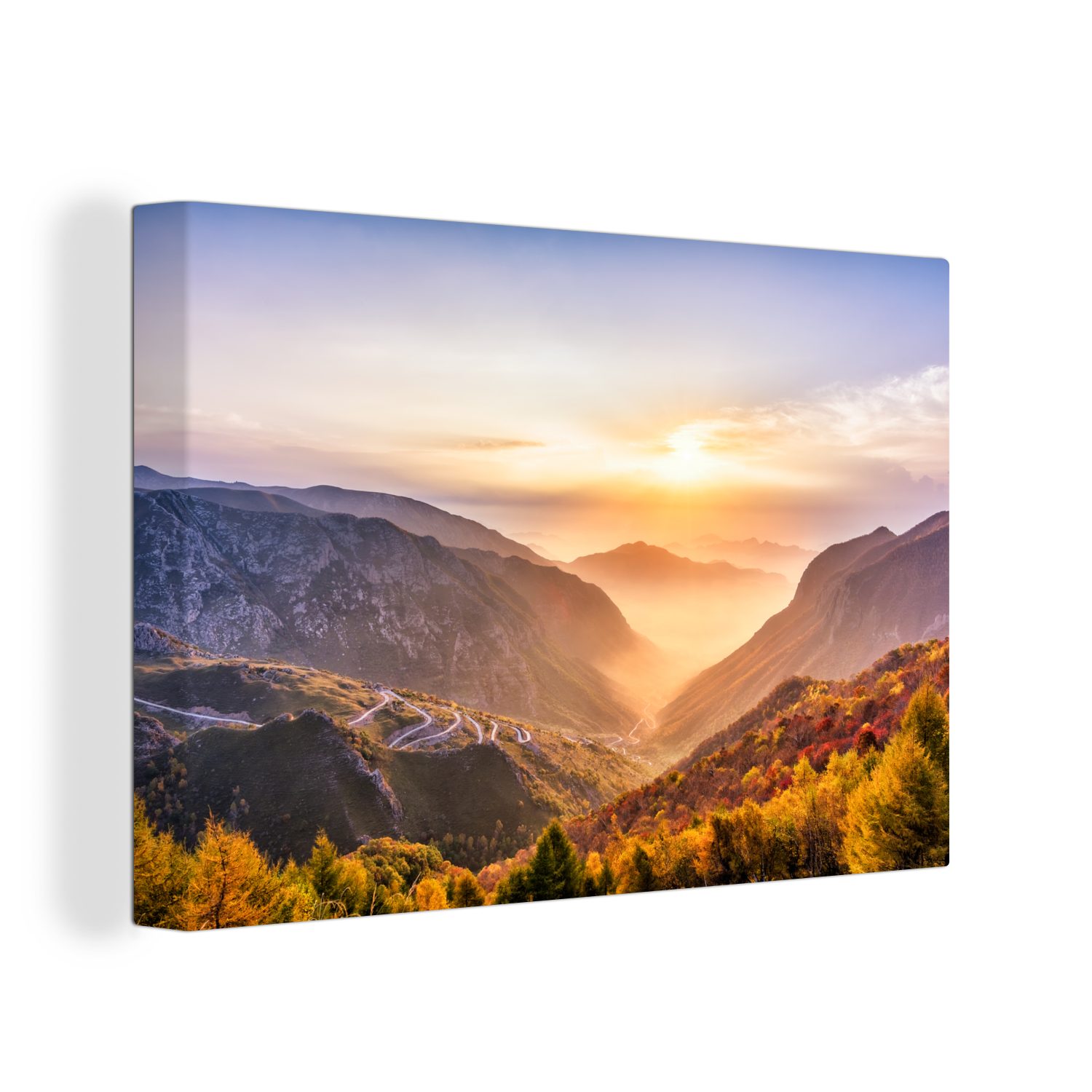 OneMillionCanvasses® Leinwandbild Licht - Berge - günstig online kaufen