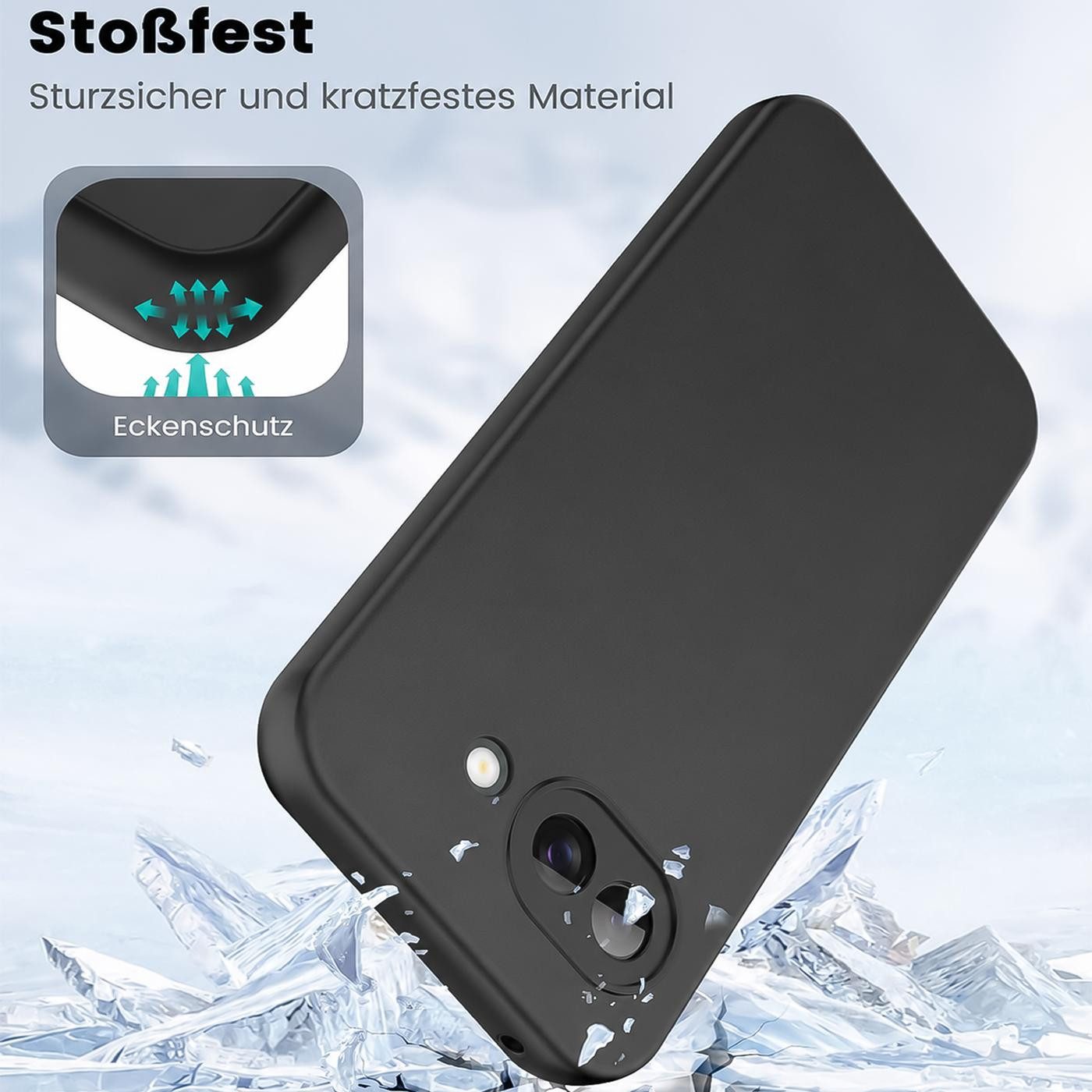 CoolGadget Handyhülle Black Series Handy Hülle für Google Pixel 10a 6,3 Zoll, Edle Silikon Schlicht Robust Schutzhülle für Pixel 10a Hülle – Bild 4 von 5