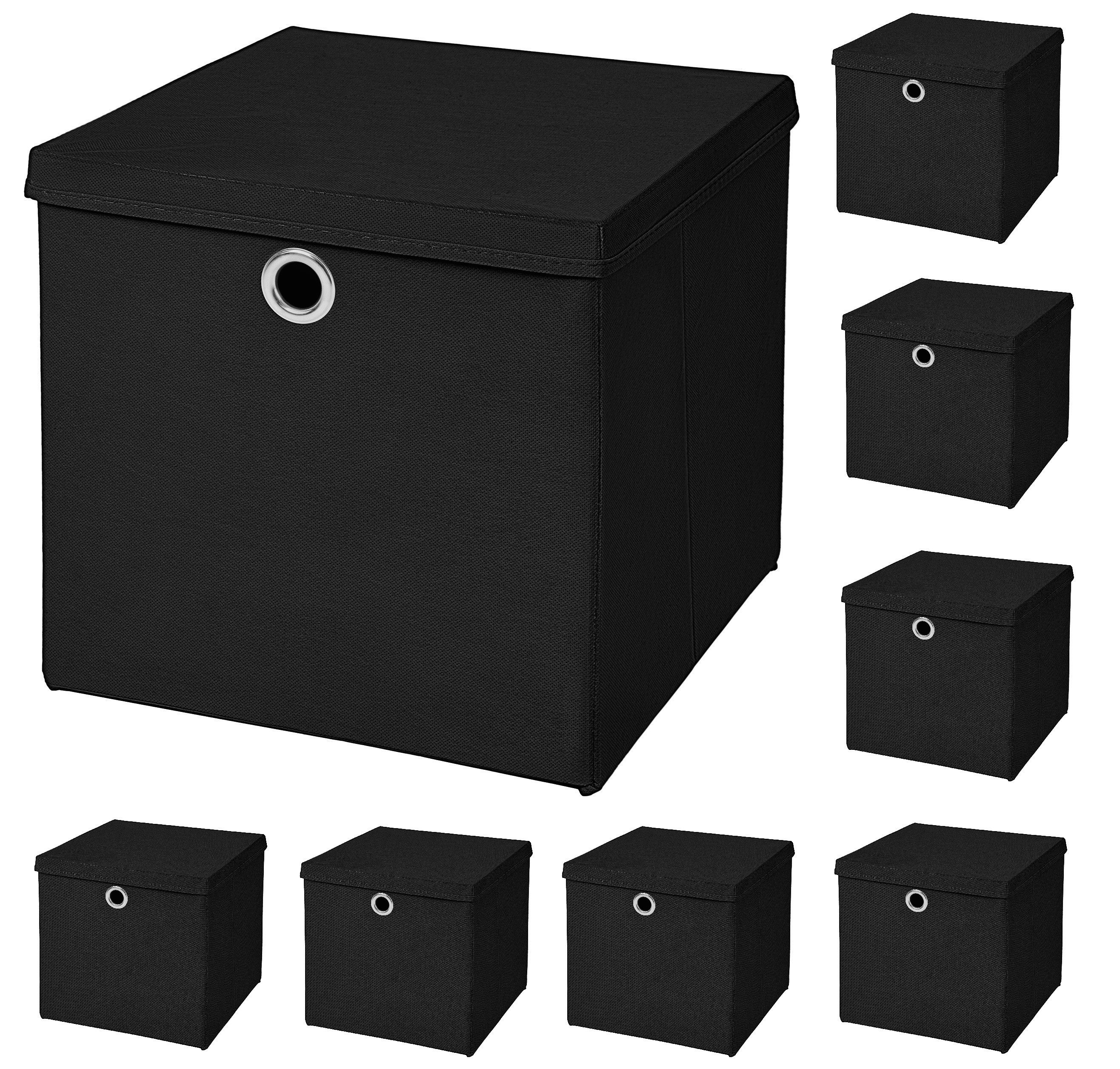 StickandShine Aufbewahrungsbox 10er SET 33 x 33 x 33 cm mit Deckel – perfekt für KALLAX - 19 Farben