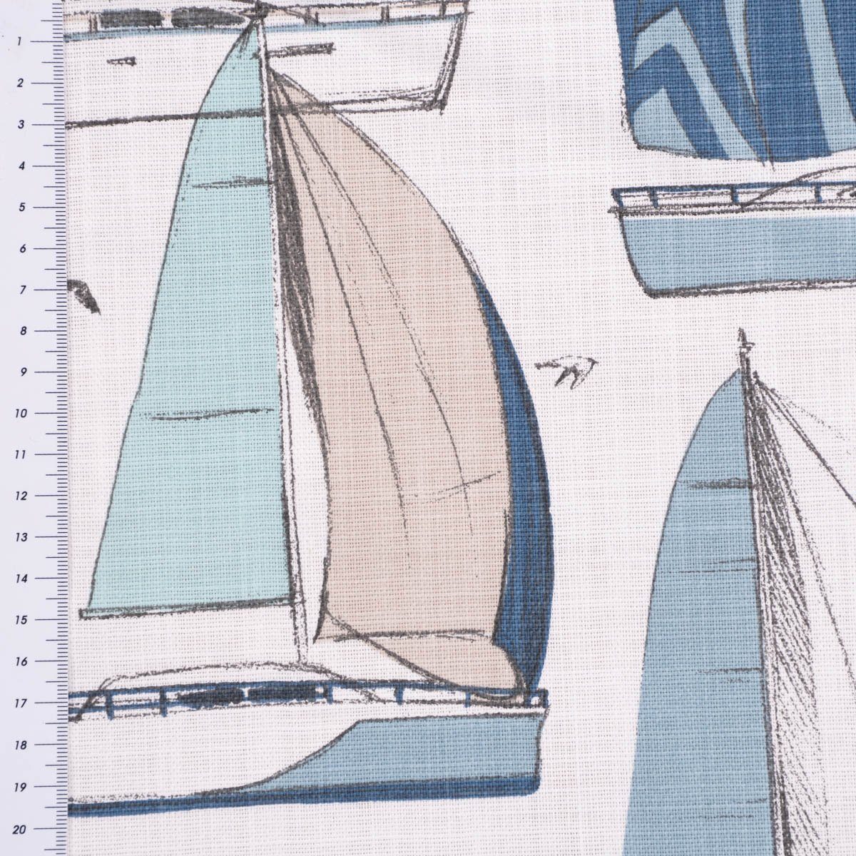 vorgewaschen LEBEN., (1 Vorhang blau Vorhang SCHÖNER Wunschlänge, LEBEN. made Larmor Baumwolle, oder Smokband St), in SCHÖNER Segelboote blickdicht, handmade, 245cm Germany,