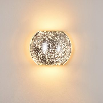 hofstein Wandleuchte »Sorano« Wandlampe aus Metall/Glas in Silber, ohne Leuchtmittel, runde mit Up & Down-Effekt, 1xE27, Innen mit Lichteffekt