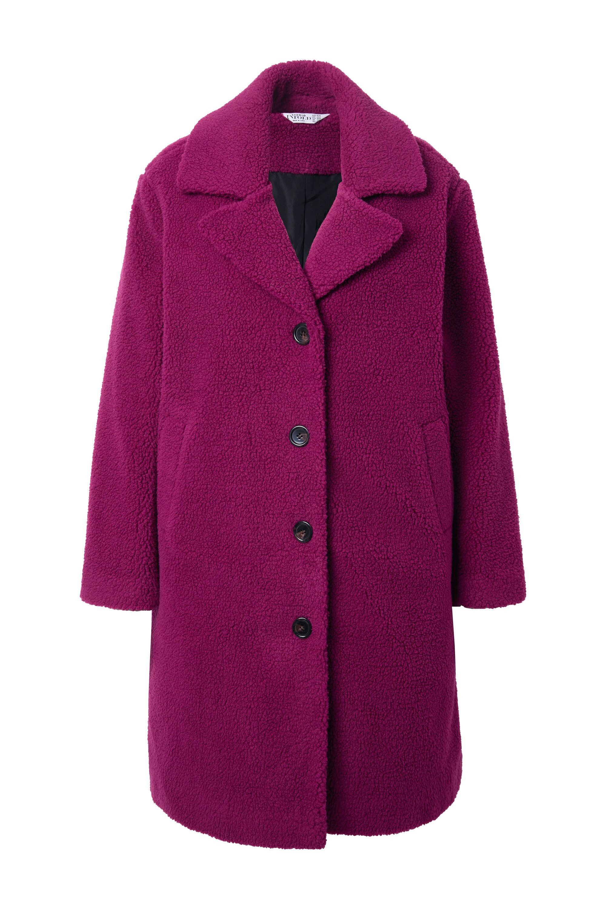 Studio Untold Wintermantel Teddy-Mantel A-Linie Reverskragen günstig online kaufen