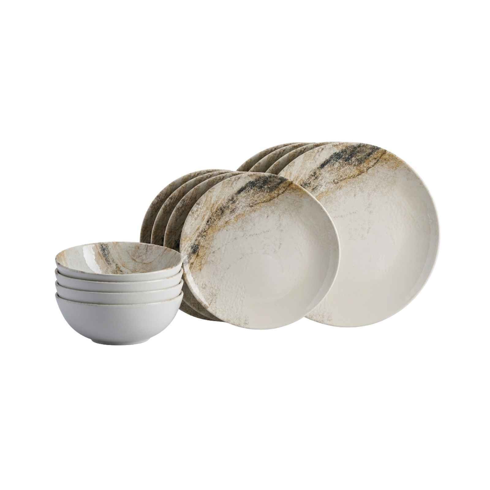 Ritzenhoff & Breker Kombiservice Arezzo Basic-Set 12er Set (12-tlg), 4 Personen, Steinzeug