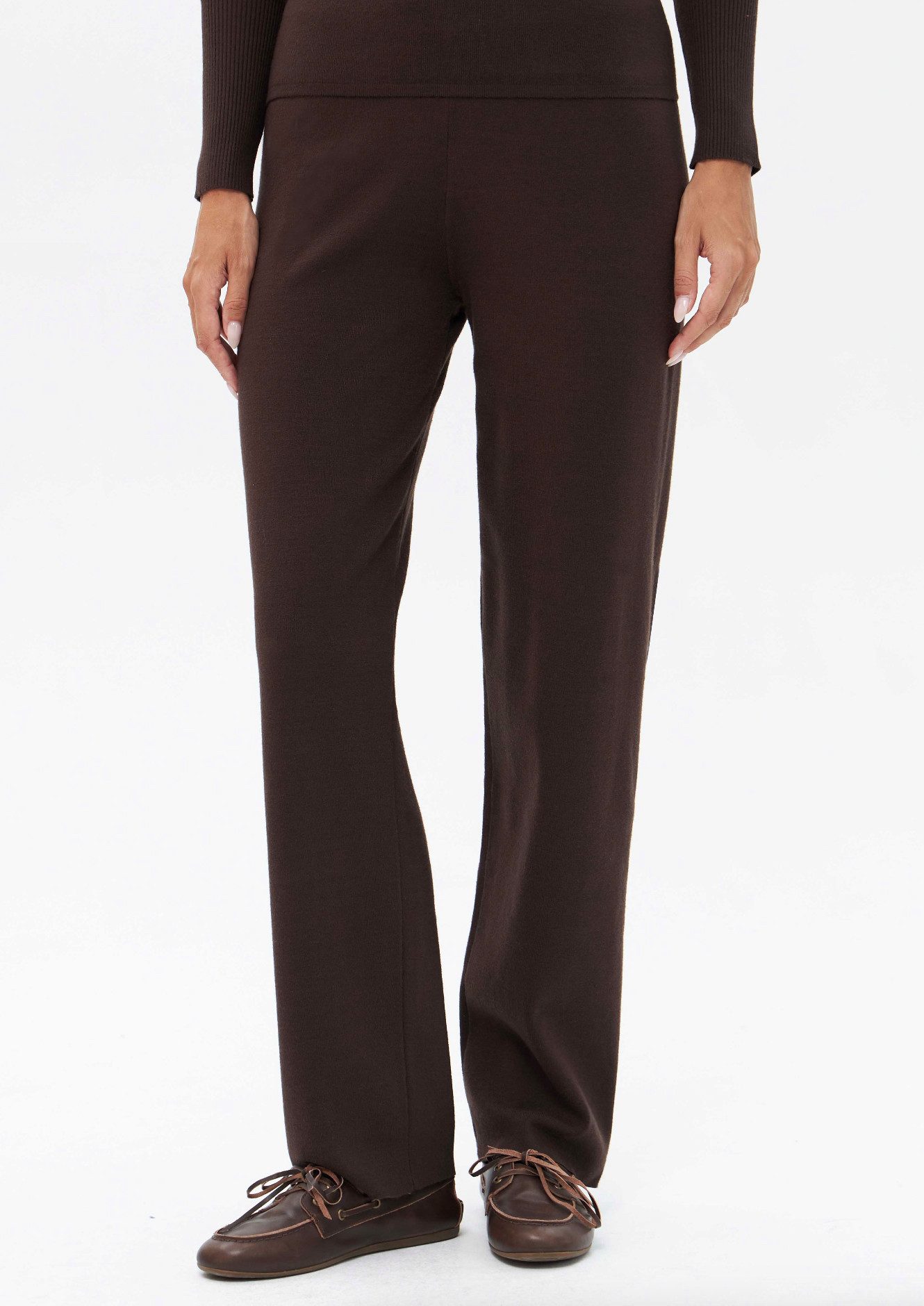 Passioni Strickhose Damen Feinstrick – Gerade Passform, Elastischer Bund