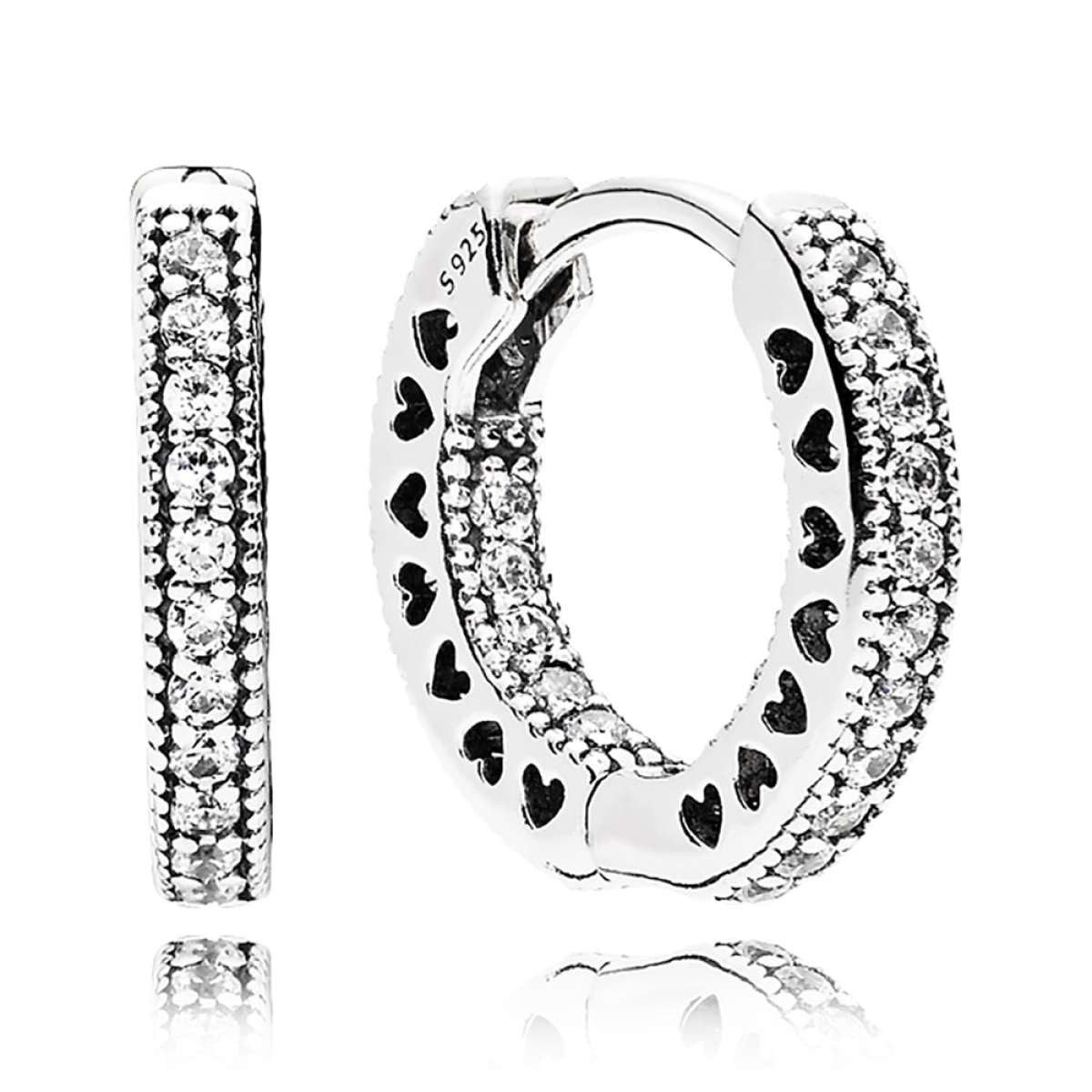 Pandora Paar Creolen 296317CZ, Unendliche Herzen