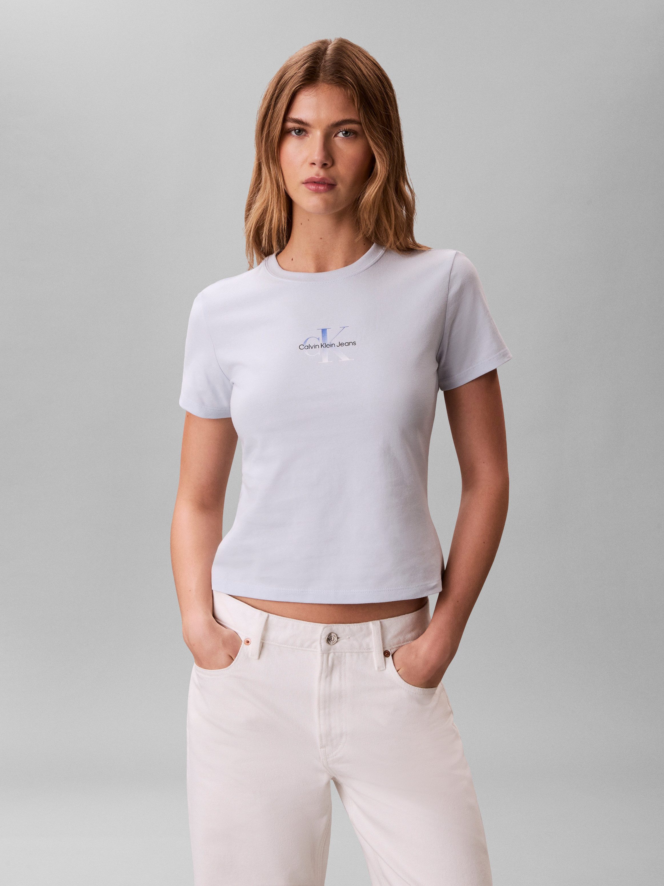 Calvin Klein Jeans T-Shirt GRADIENT MONOLOGO SLIM TEE Regular fit mit Rundhalsausschnitt