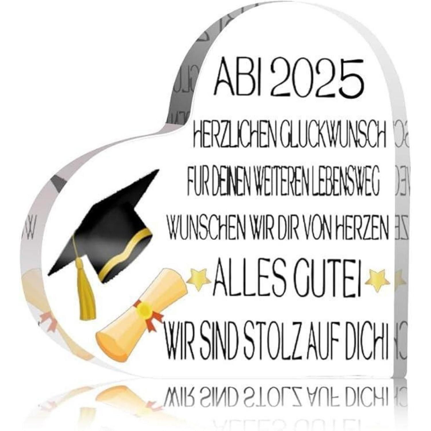 LuxusKollektion Wanddekoobjekt Acryl Deko Abi 2025 durchsichtig 15x16x1.5cm