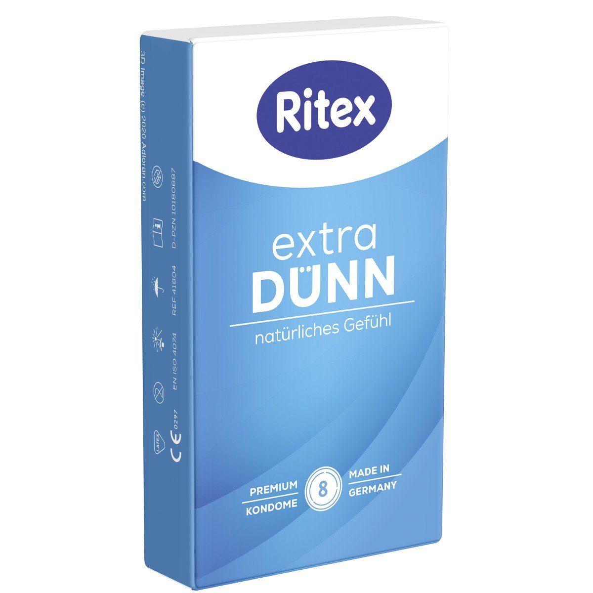 Ritex Kondome Extra dünn - Natürliches Gefühl Packung mit, 8 St., besonders dünne Kondome mit angenehmen Geruch