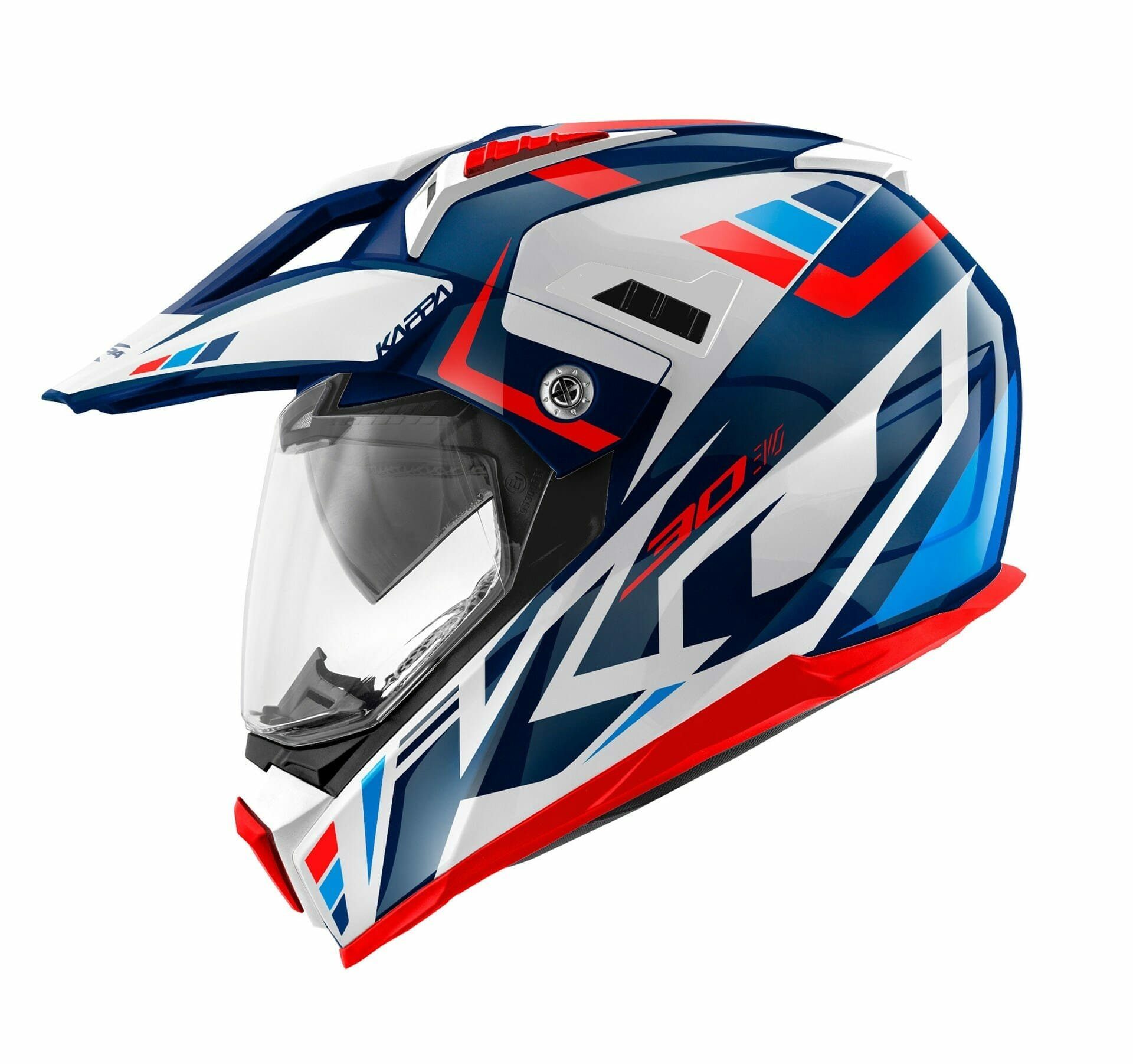 Kappa Motocrosshelm Kappa KV30 Grayer glossy white blue red