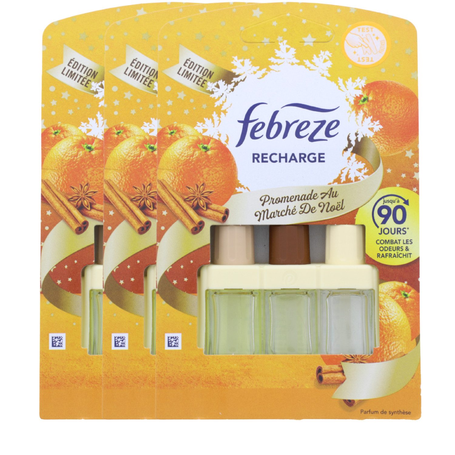 Raumduft-Nachfüllflasche 3 x Febreze 3Volution Walk To The Christmas Market Duftstecker je 20ml