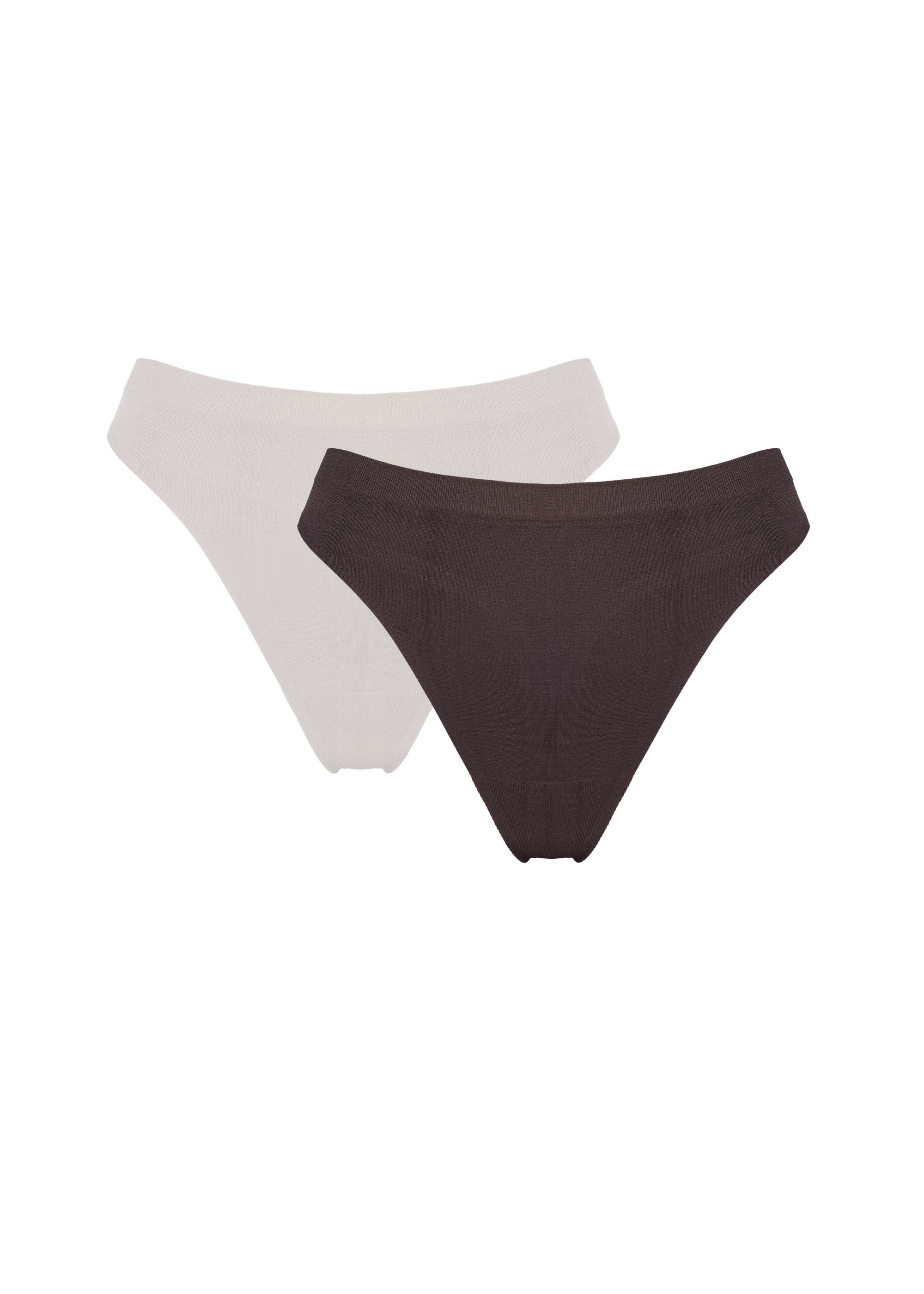 ESOTIQ Slip String Precious, im 2er-Pack, Logo-Detail, minimalistisches Design (2er Pack) minimalistisches Design; Logo-Detail; Baumwollpanel