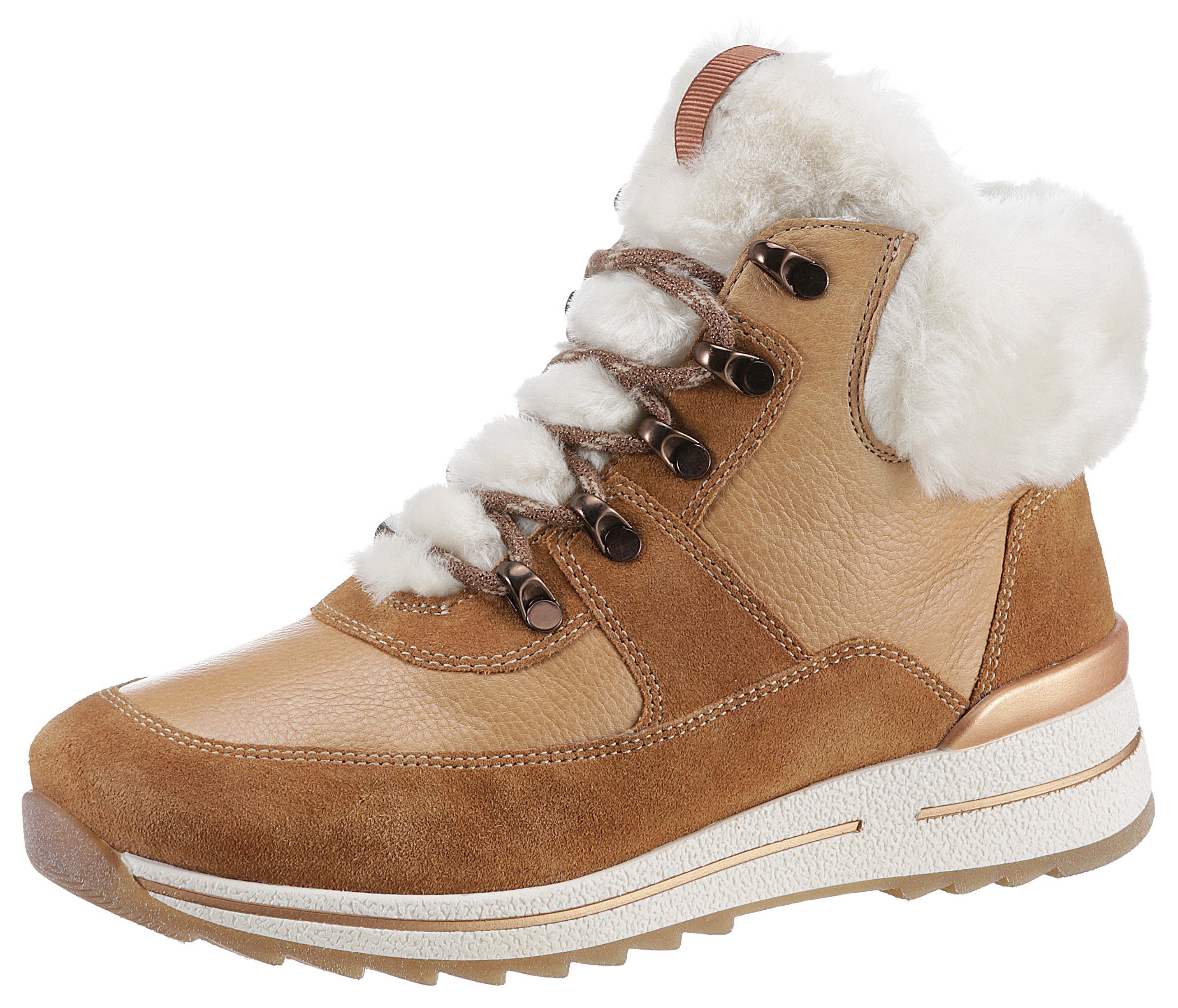 Ara OSAKA Winterboots mit Fellimitat, H-Weite camelfarben