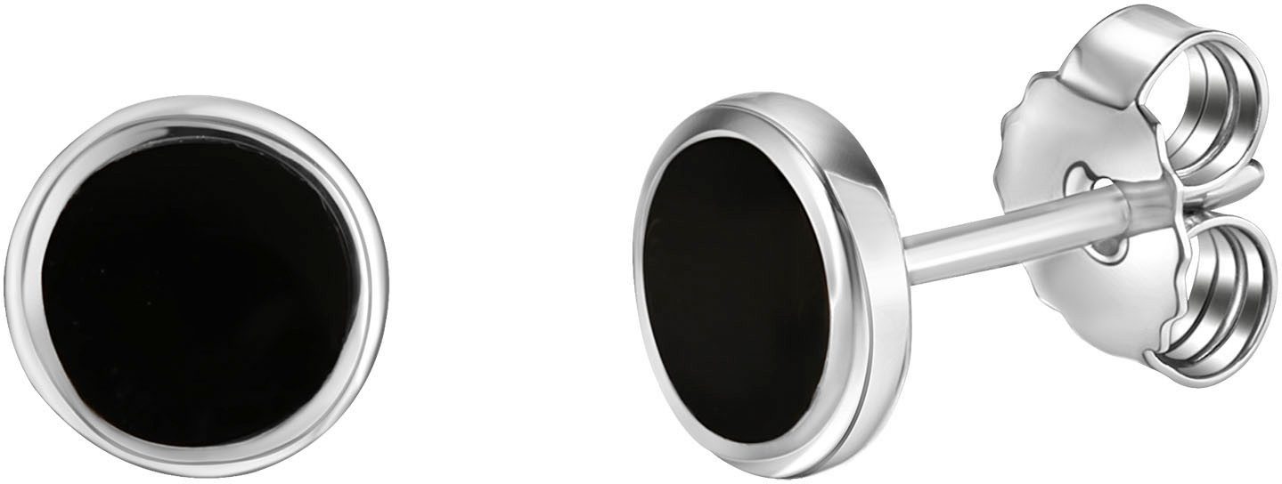 Firetti Paar Ohrstecker Schmuck Geschenk, Ohrringe Kreis rund, Silber 925, mit Lack