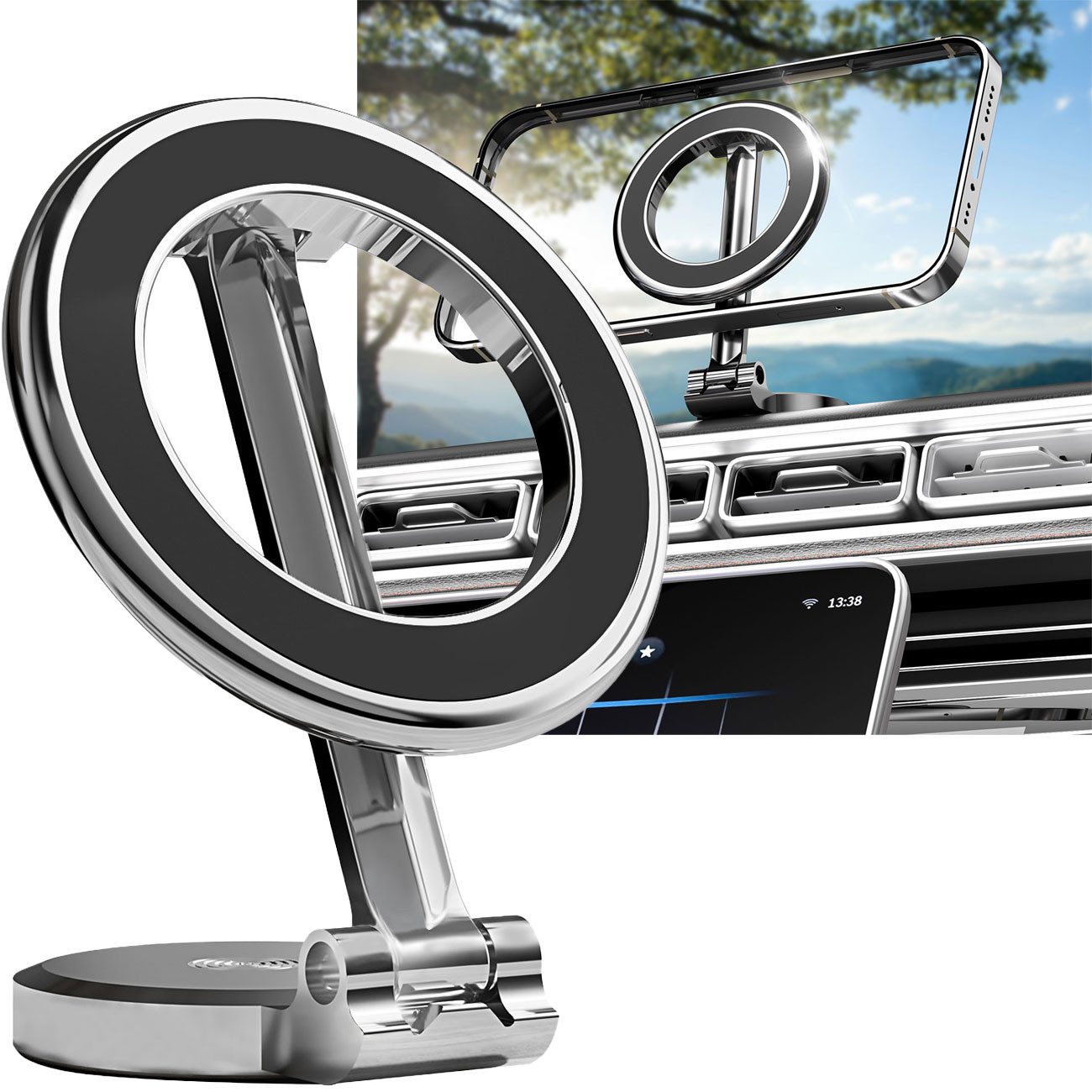 Casativo Handy-Halterung Robuste Auto Smartphone-Halterung MagSafe komp, 360° drehbar, (1-tlg., einfache Montage, Magnethalterung für iPhone 16,15,14,13,12)