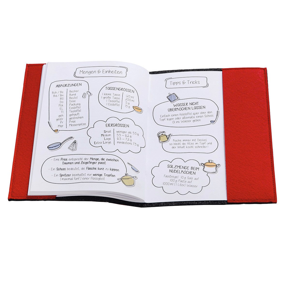 GILDE Notizbuch GEHEIMZUTAT LIEBE zum Selberschreiben A5 - Rezepte zum Backen Kochen, Rezepte Buch in Filz Einband mit Holz Kochlöffel