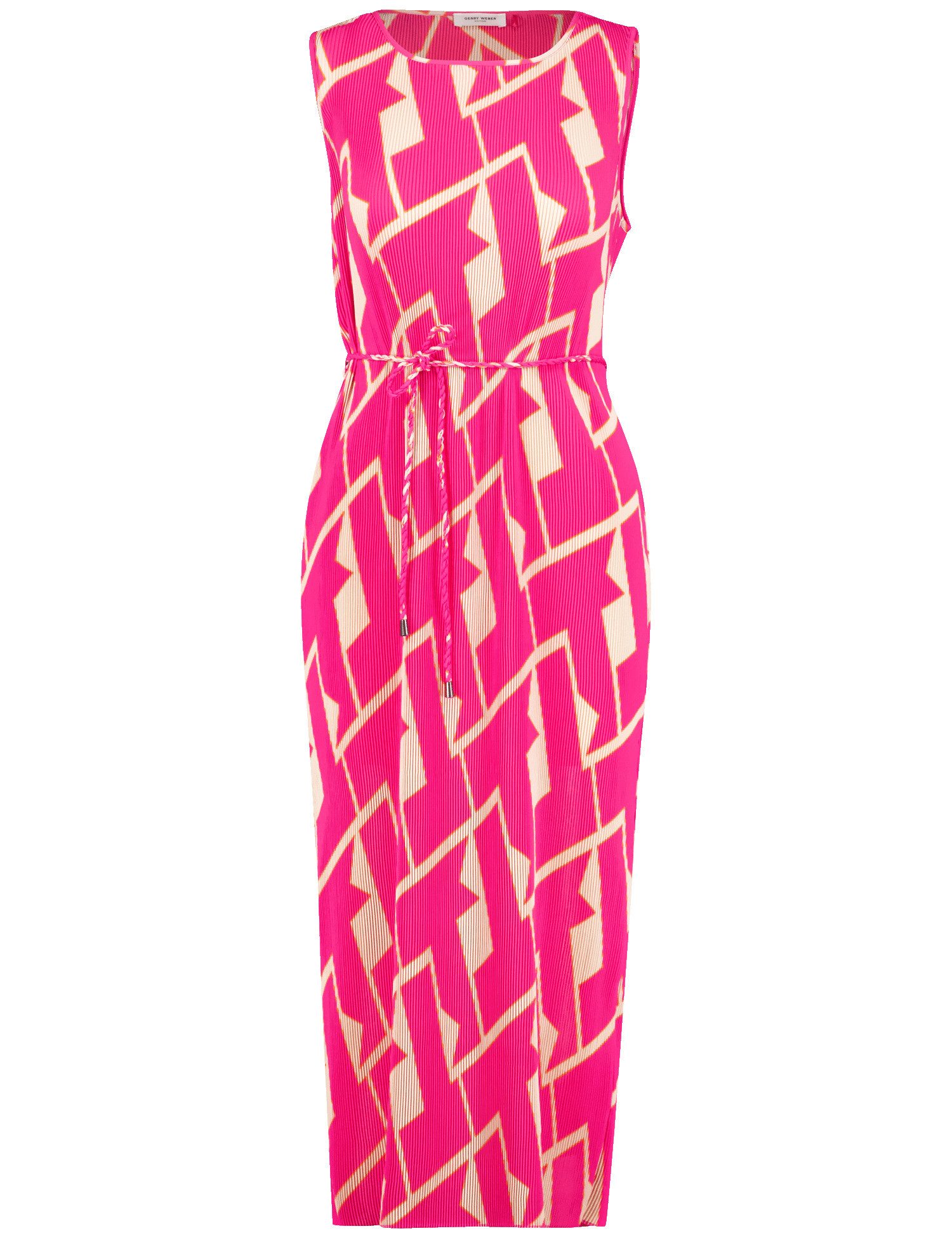 GERRY WEBER Midikleid Gemustertes Plisseekleid mit Taillenband mehr