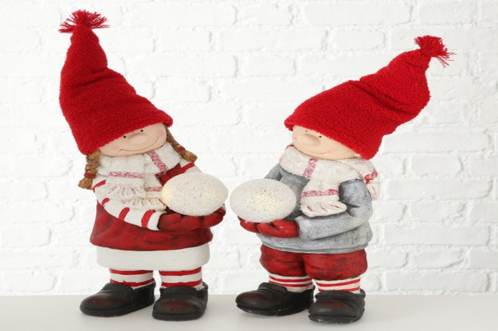 BOLTZE GRUPPE GmbH LED Dekofigur LED Dekofigur Mädchen/Junge Kunststoff H.50 cm