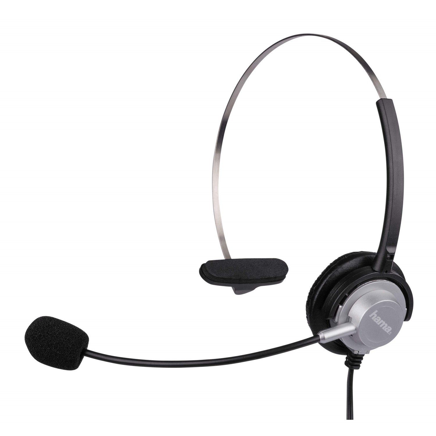 Hama Mono Headset Kopfhörer 2,5mm Klinke Kopfbügel Smartphone-Headset (Universal, Mikrofon, Stummschaltung, etc, Kein, Universal Klinken-Stecker passend für Gigaset DECT Telefon Festnetz)
