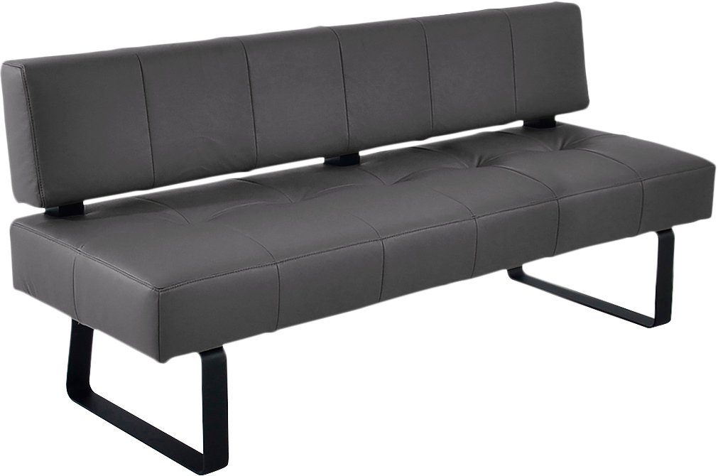 K+W Komfort & Wohnen Essbank Spider II Polsterbank, Sitzsteppung, bequem durch Sandwichbauweise, Metallkufe in schwarz