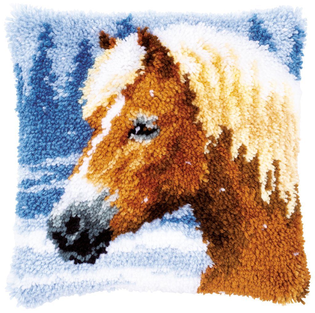 Vervaco Kreativset Vervaco PN-0178555 Knüpfkissen Pferd, (Set, Vervaco embroidery Kit), Made in Europe