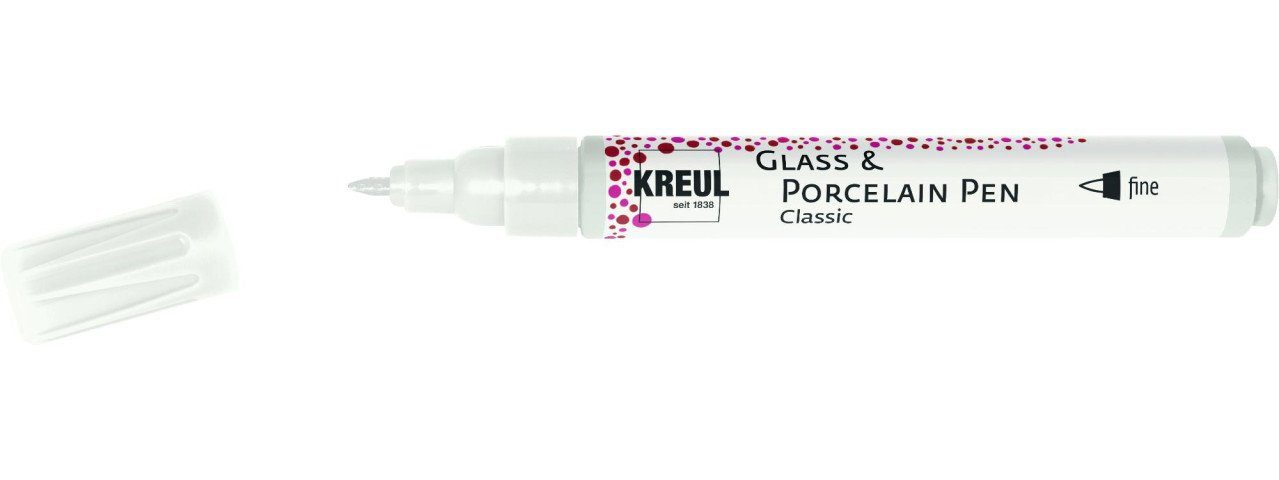 Kreul Künstlerstift Kreul Glass & Porcelain Pen Classic weiß, 1-2 mm