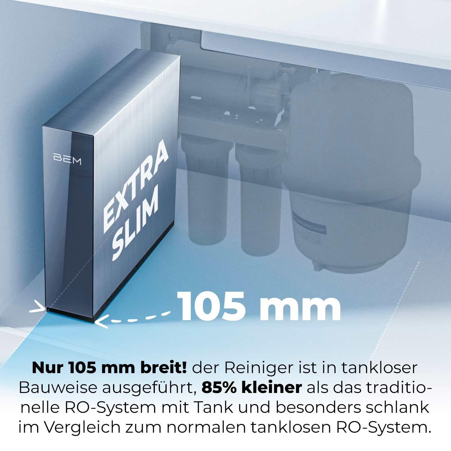 BEM Wasserfilter Orion Ultra Slim tankloser Wasserreiniger, mit 5-stufigem Filtersystem