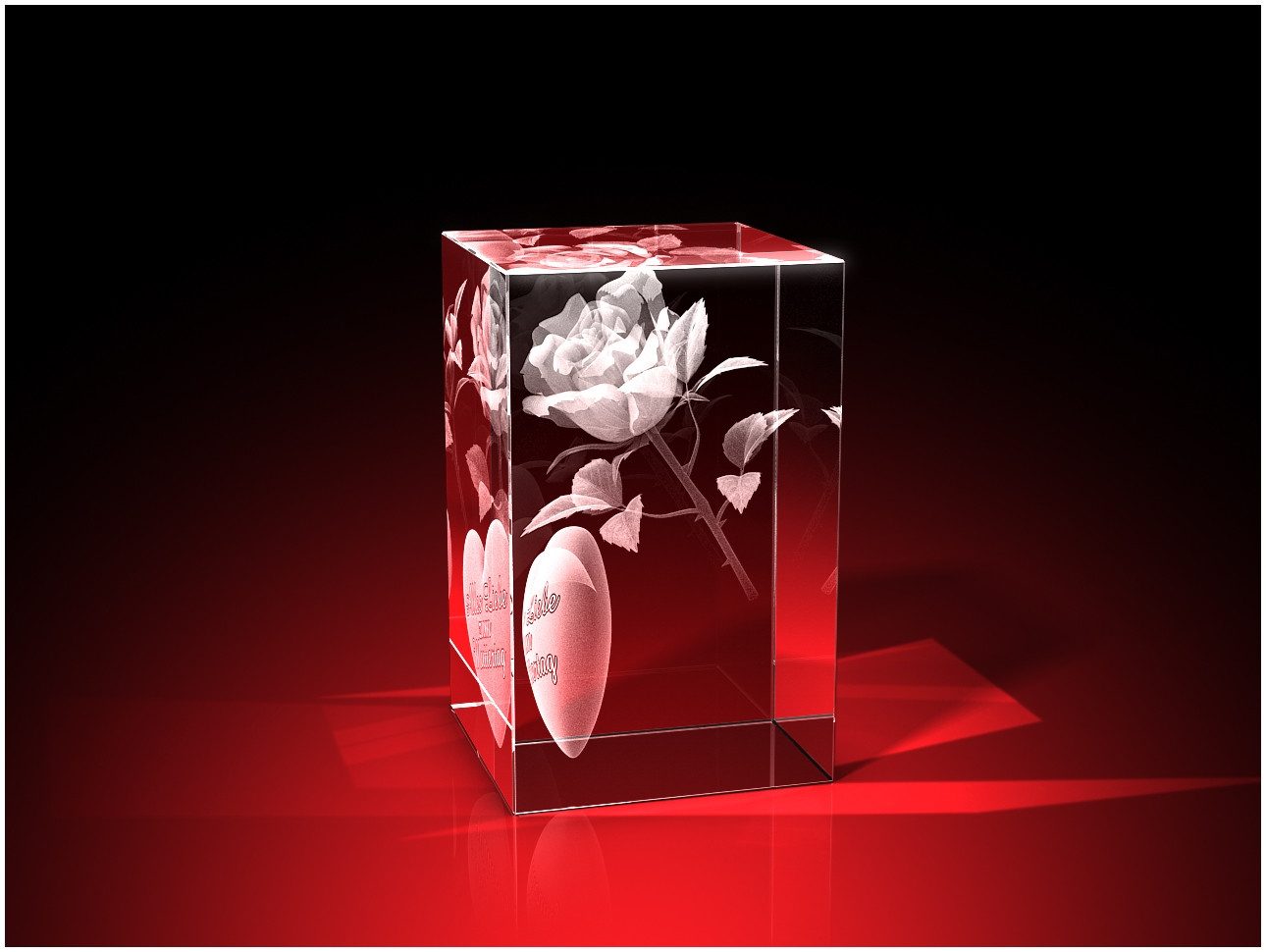 GLASFOTO.COM Muttertagskarte Quader, Muttertag, Rose + Alles Liebe