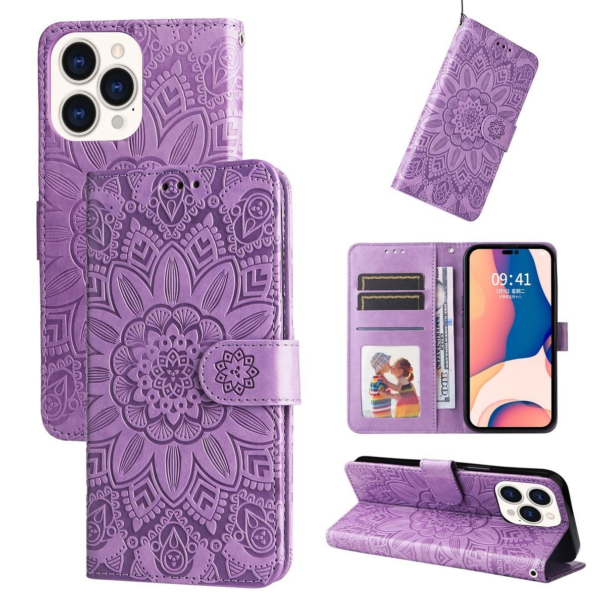 König Design Handyhülle Apple iPhone 14 Pro Max, Schutzhülle Schutztasche Case Cover Etuis Wallet Klapptasche Bookstyle